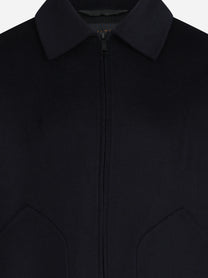 Cappotto Dante corto in lana blu - dettaglio del prodotto