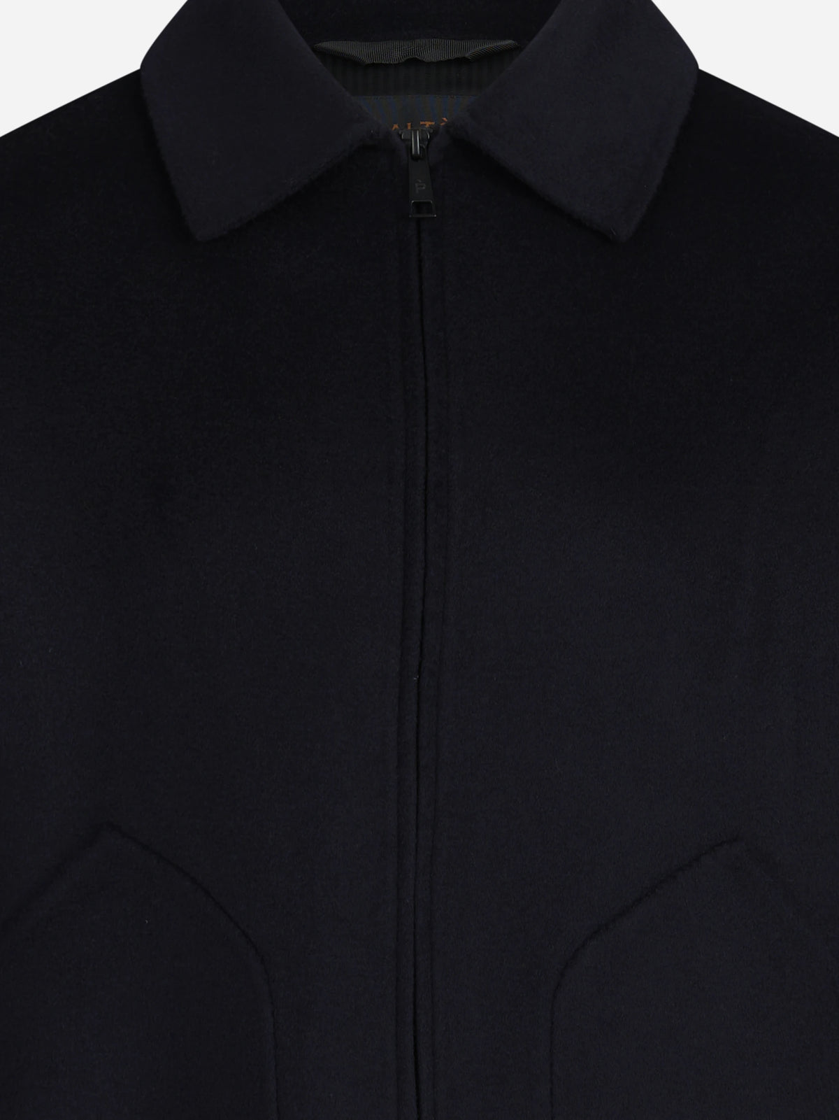 Cappotto Dante corto in lana blu - dettaglio del prodotto