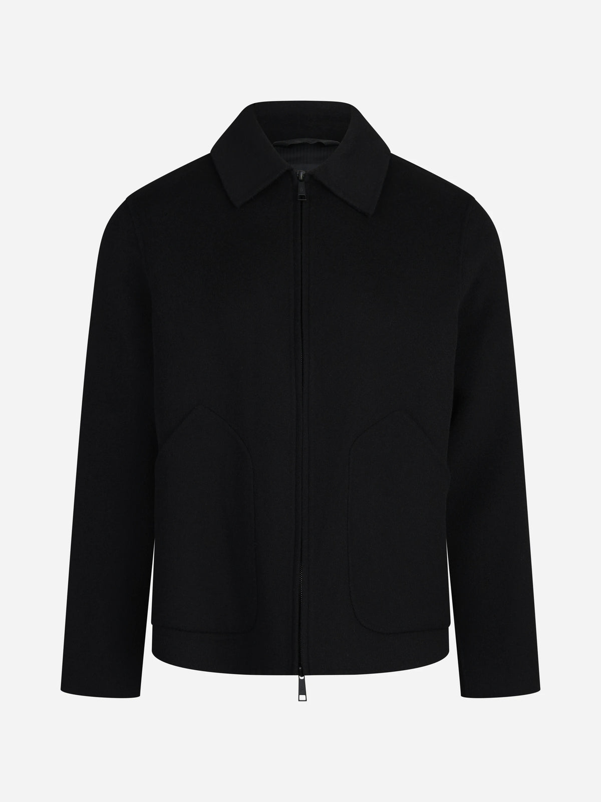 Cappotto Dante corto in lana nero - vista frontale