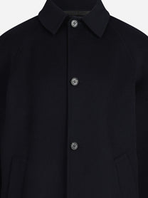 Cappotto Marcello in lana blu - dettaglio del prodotto