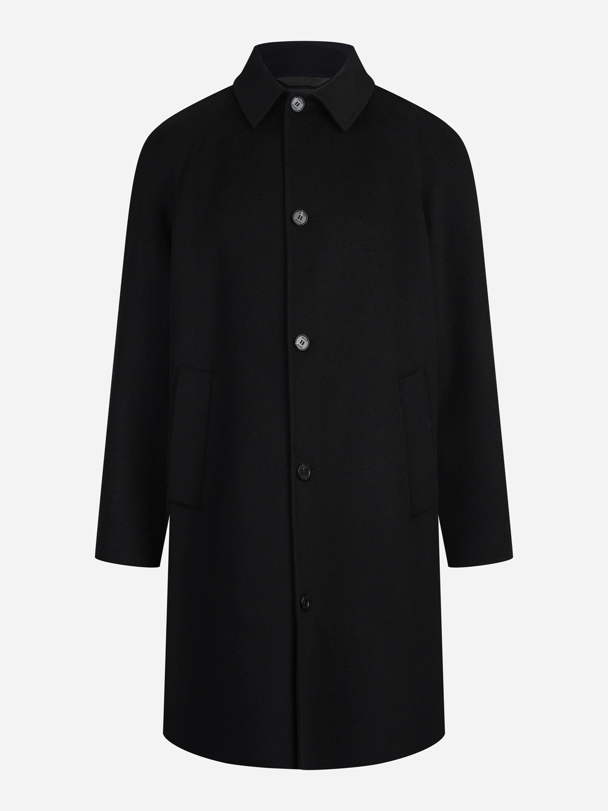 Cappotto Marcello in lana nero - vista frontale