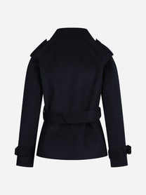 Trench corto Gal con cintura blu PARK PLACE - vista posteriore