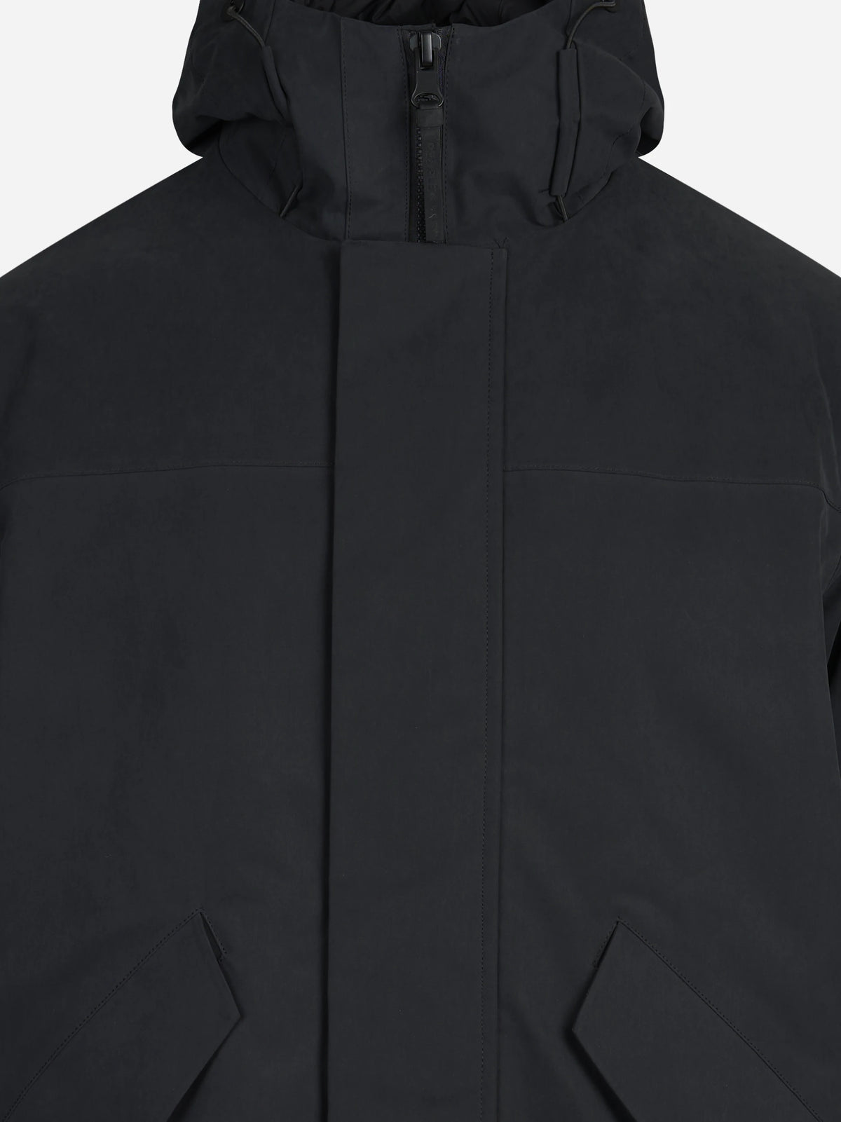Parka Hime con cappuccio nero - dettaglio del prodotto
