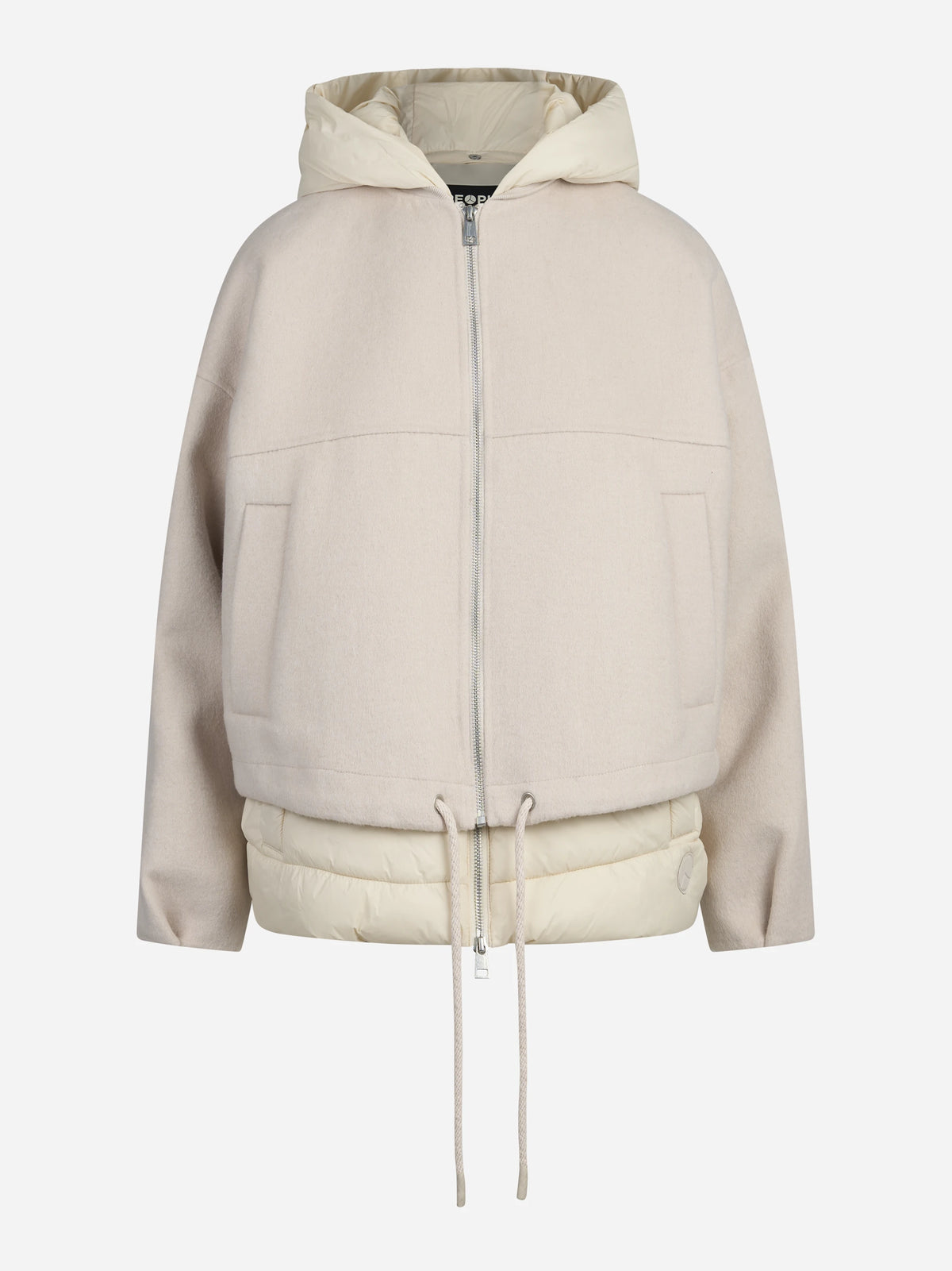 Cappotto Obuse con gilet interno beige - vista frontale