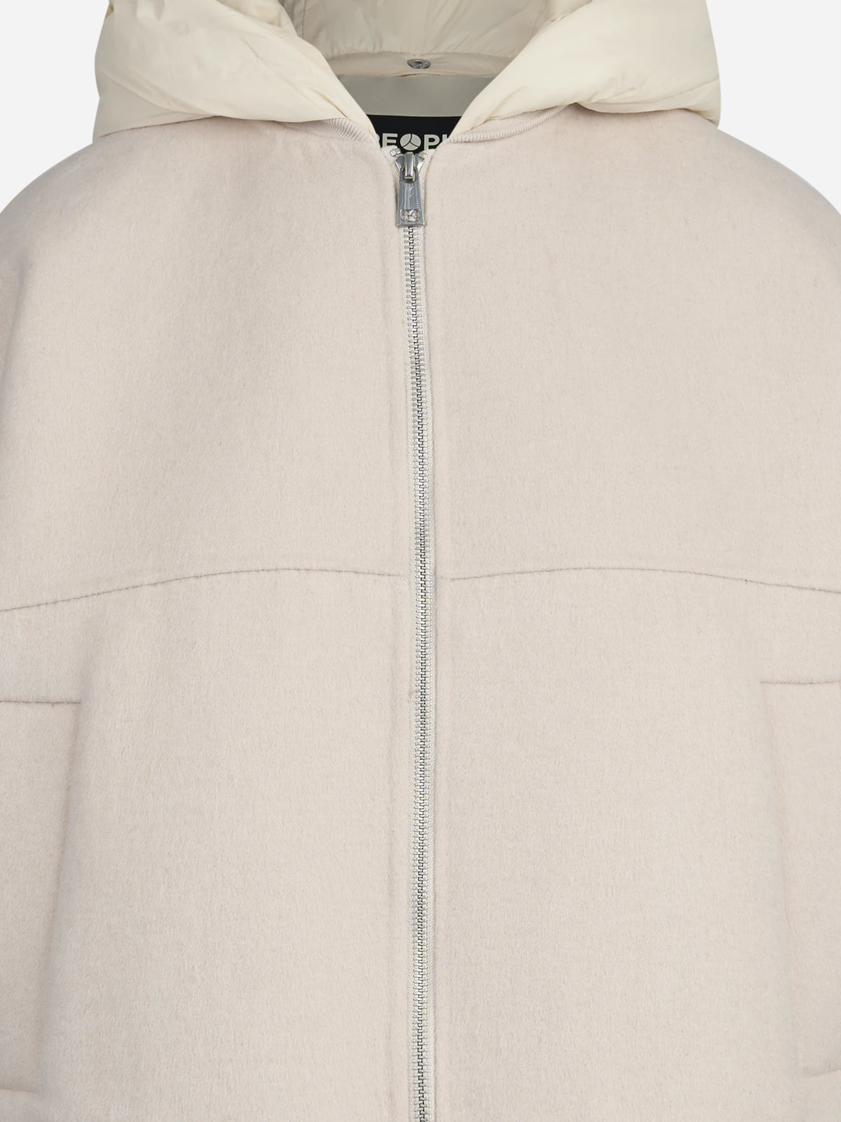 Cappotto Obuse con gilet interno beige - dettaglio del prodotto