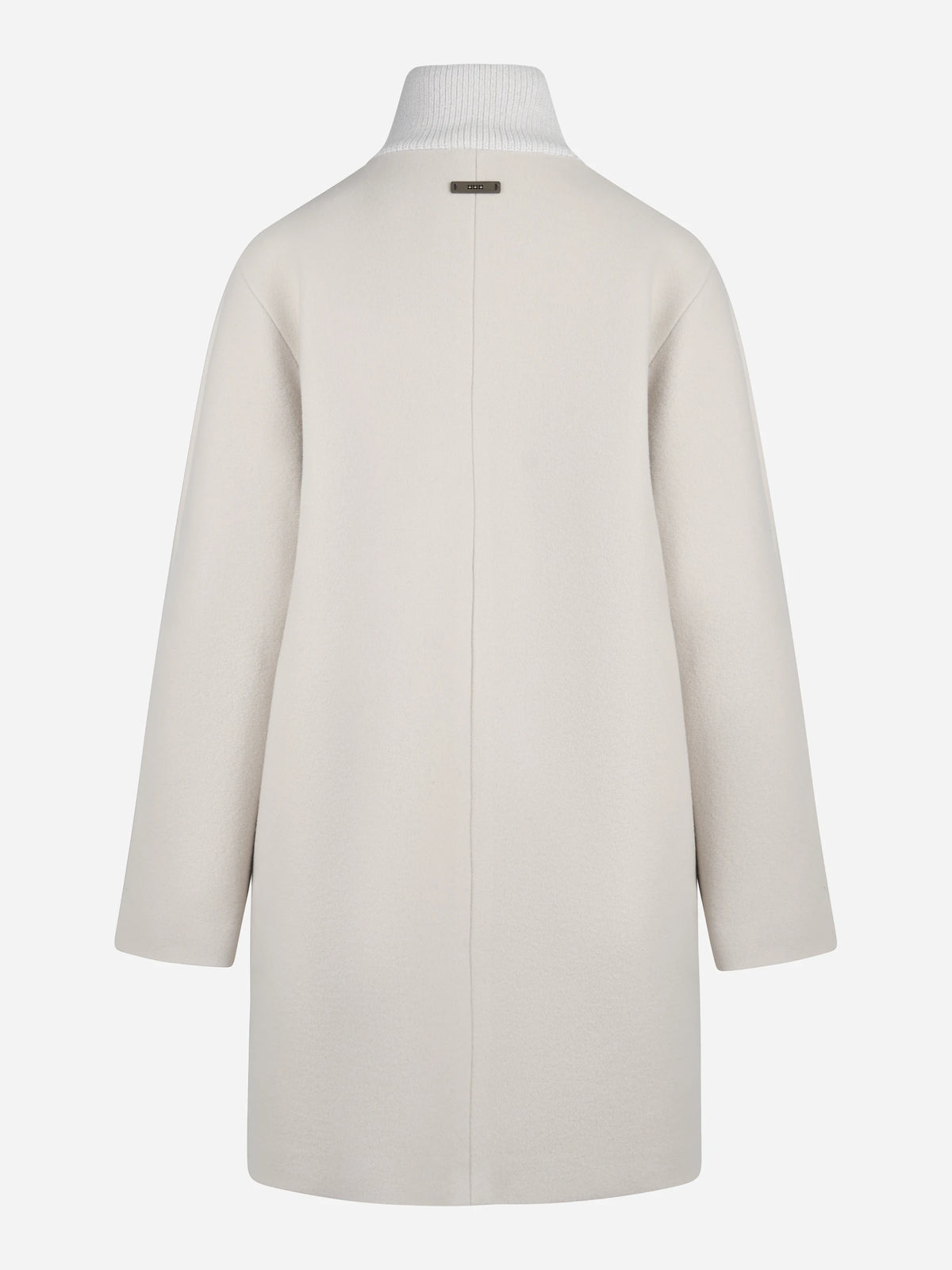 Cappotto con zip in misto lana beige - vista posteriore