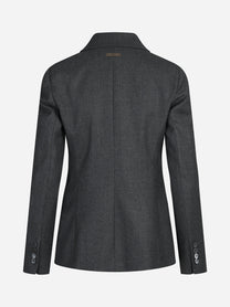 Blazer doppiopetto in lana lurex grigio - vista posteriore