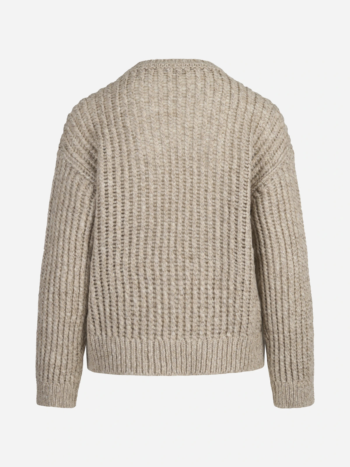 Maglia traforata in misto alpaca beige - vista posteriore