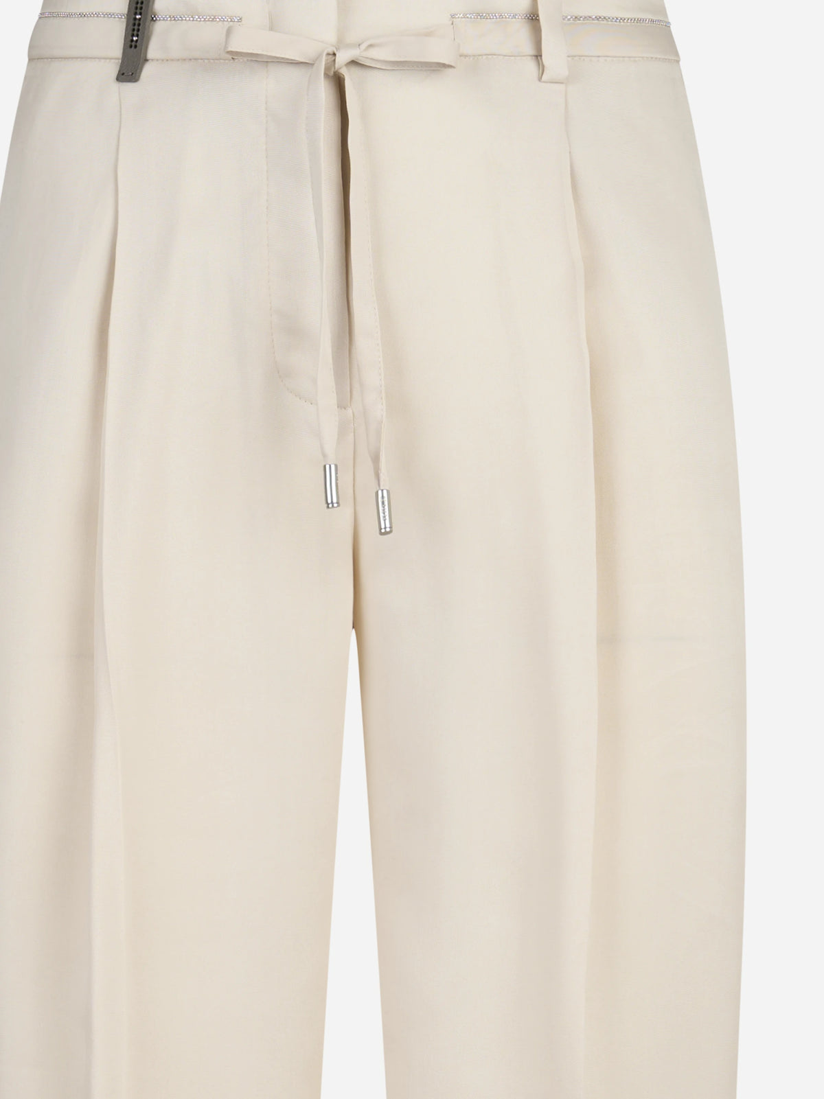 Pantaloni dritti in lyocell beige - dettaglio del prodotto