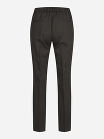Pantaloni in flanella stretch marroni - vista posteriore