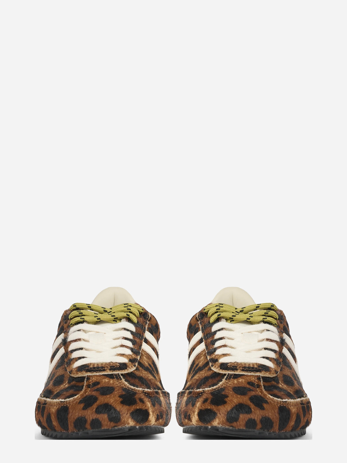 Sneaker Racer 77 effetto cavallino leopardata - vista frontale