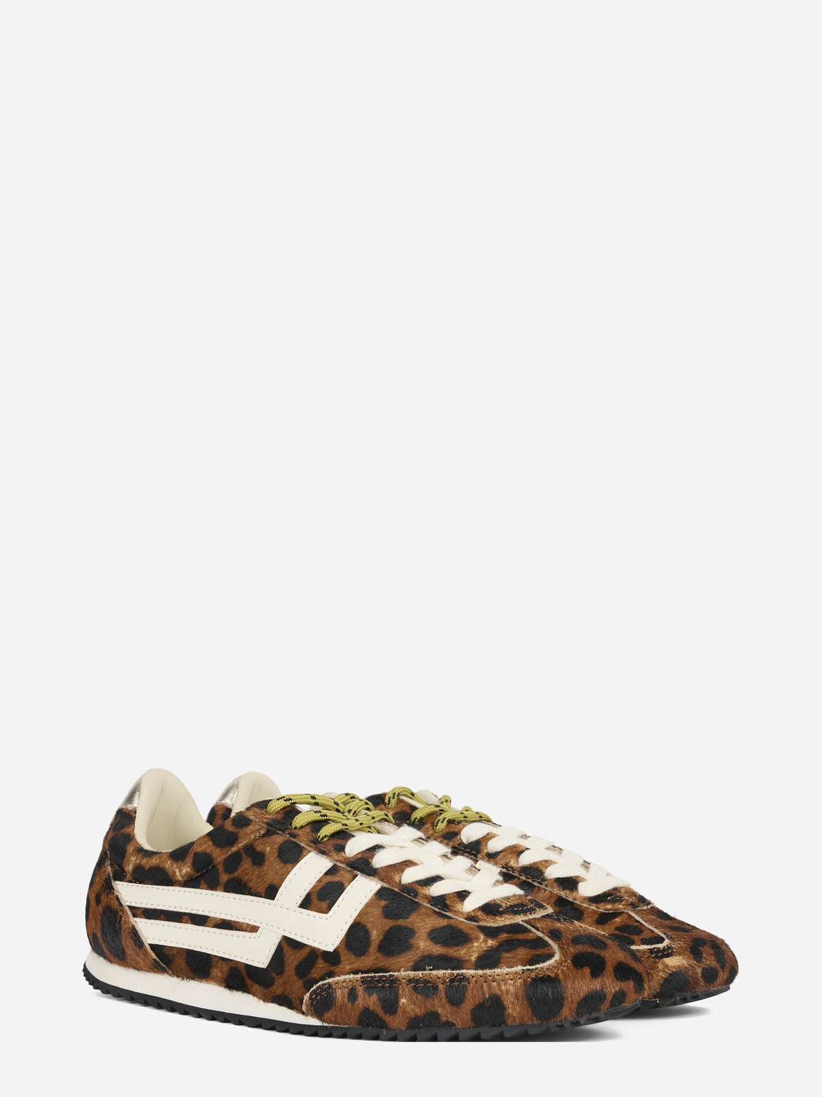 Sneaker Racer 77 effetto cavallino leopardata - vista tre quarti