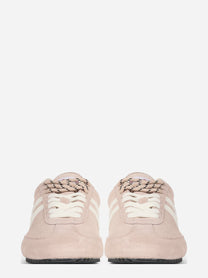 Sneaker Racer 77 in suede rosa - vista frontale