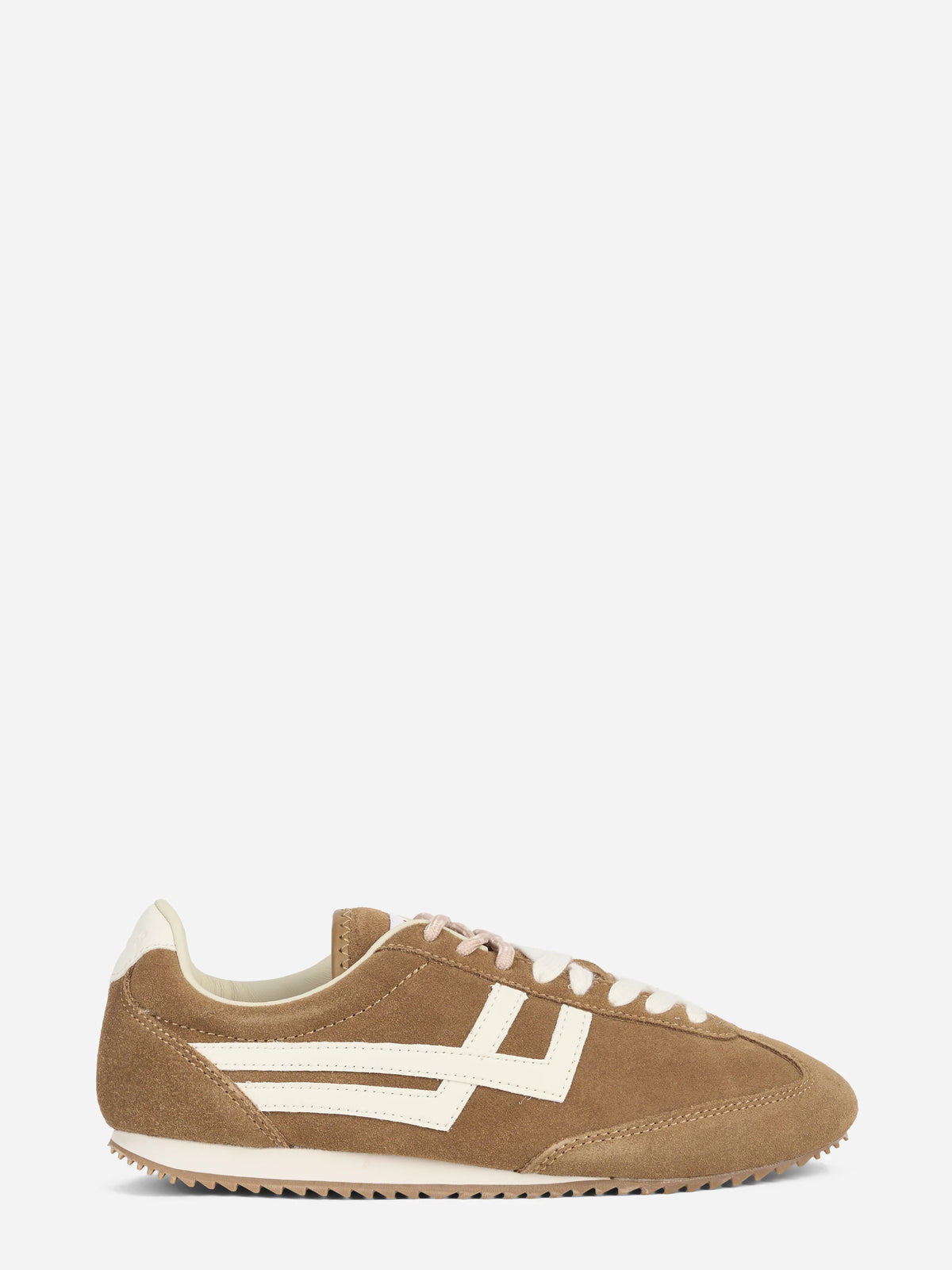 Sneaker Racer 82 in suede marrone - vista laterale