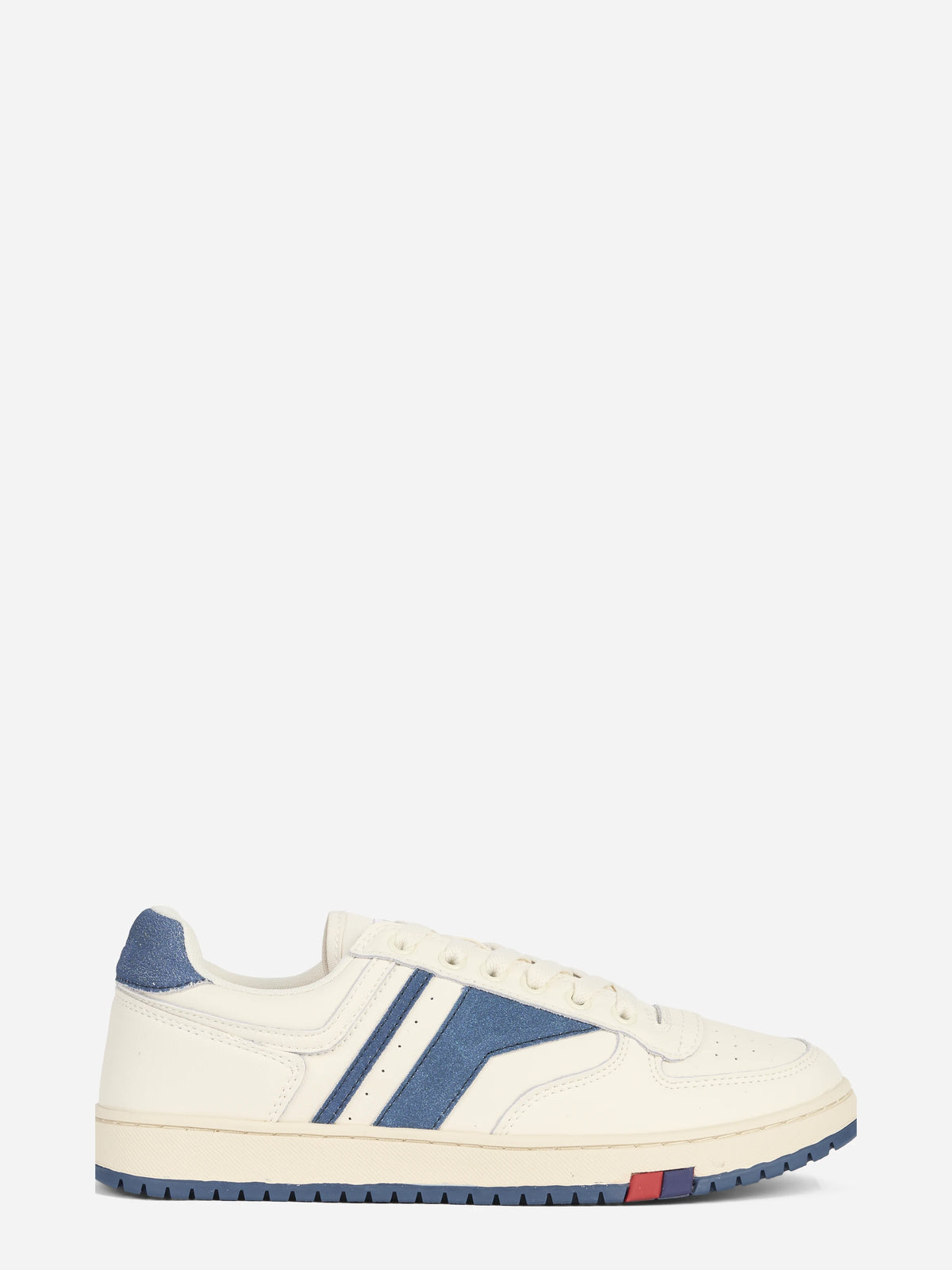 Sneaker Sky in pelle blu - vista laterale