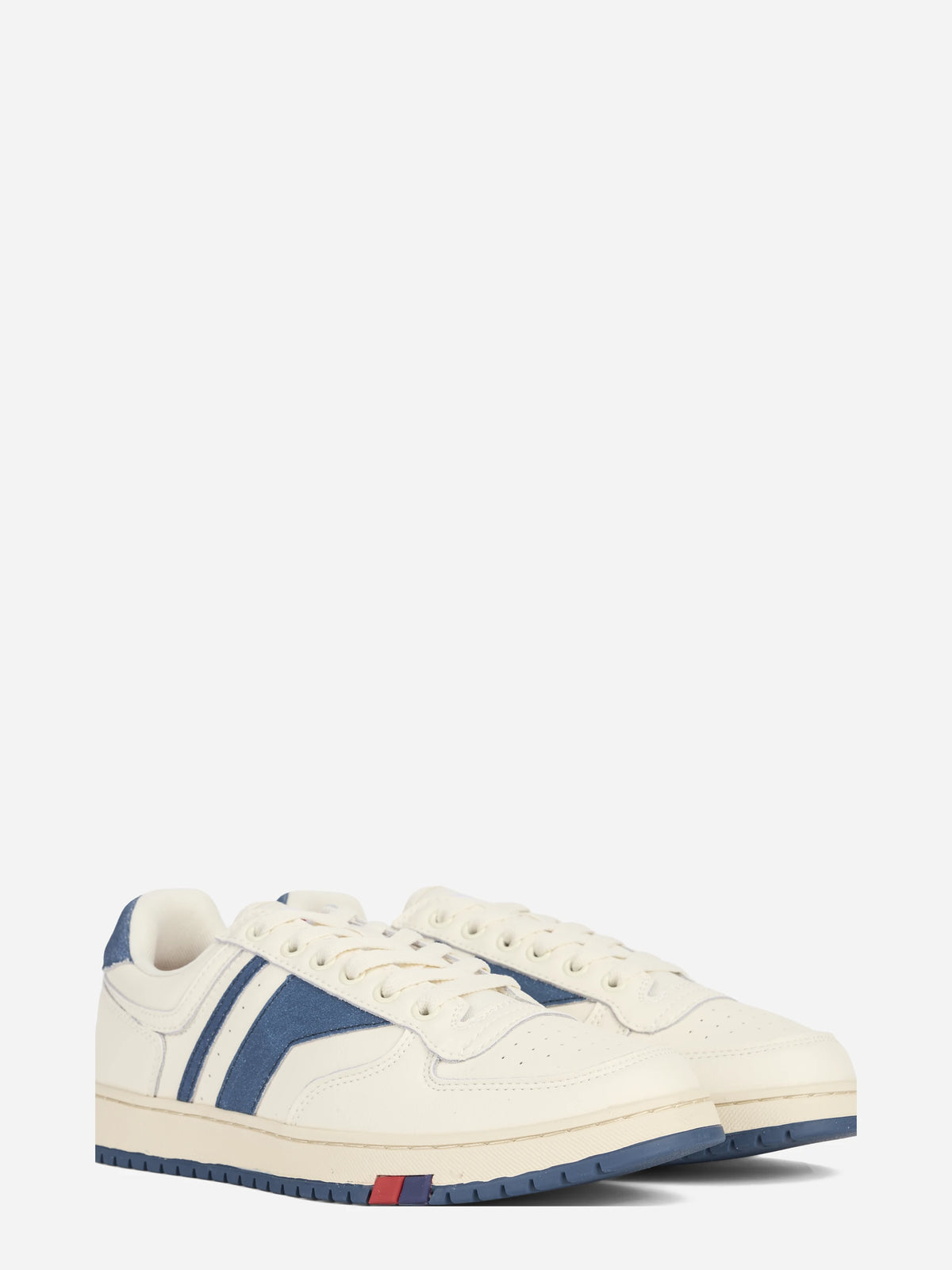 Sneaker Sky in pelle blu - vista tre quarti