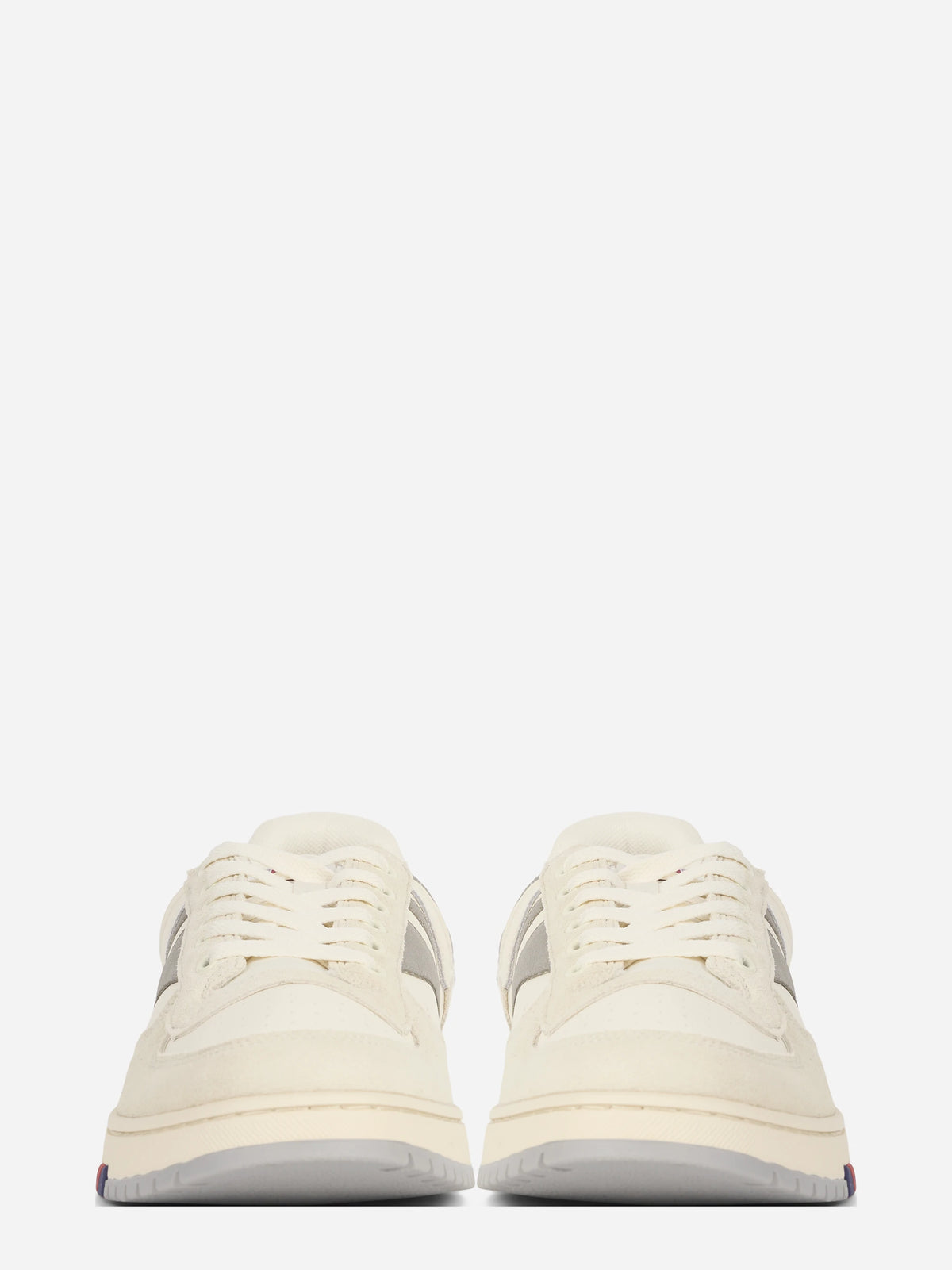 Sneaker Sky in pelle grigia - vista frontale