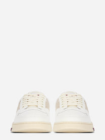 Sneaker Sky in pelle bianca e beige - vista frontale