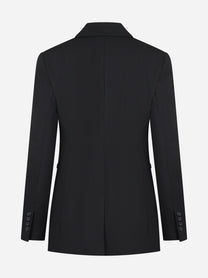 Blazer Romy doppiopetto in lana stretch nero - vista posteriore