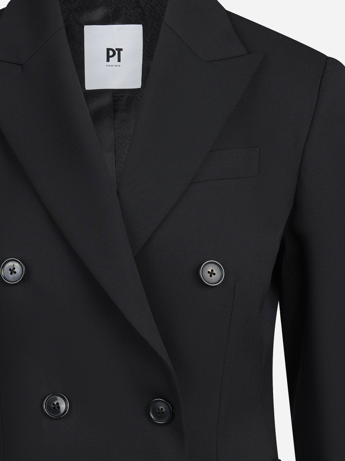 Blazer Romy doppiopetto in lana stretch nero - dettaglio del prodotto