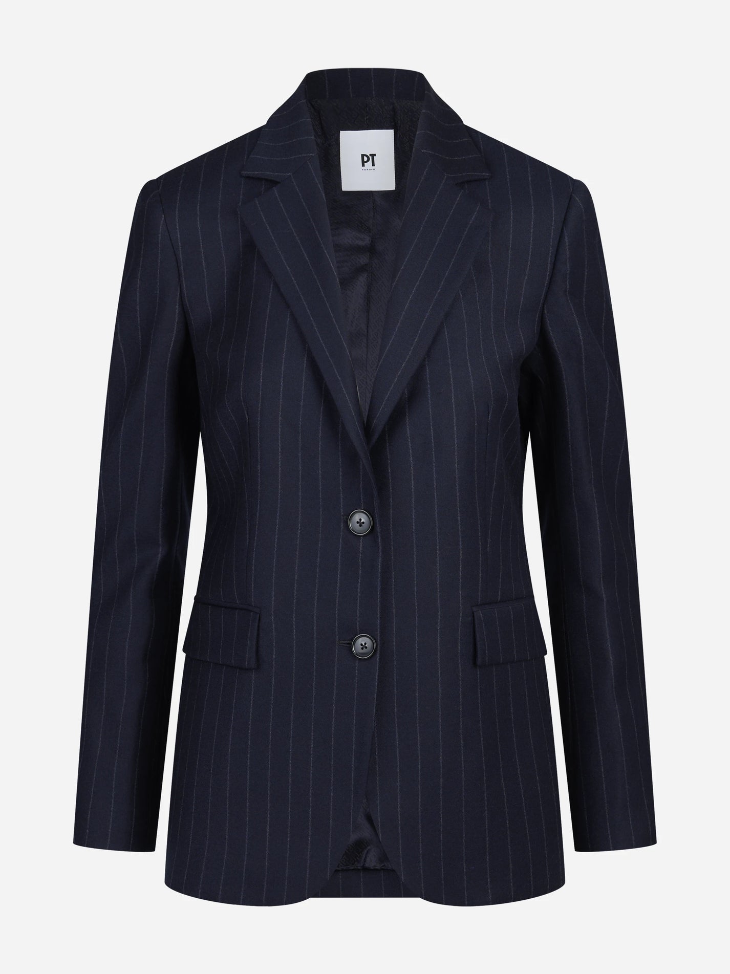 Blazer monopetto gessato blu - vista frontale