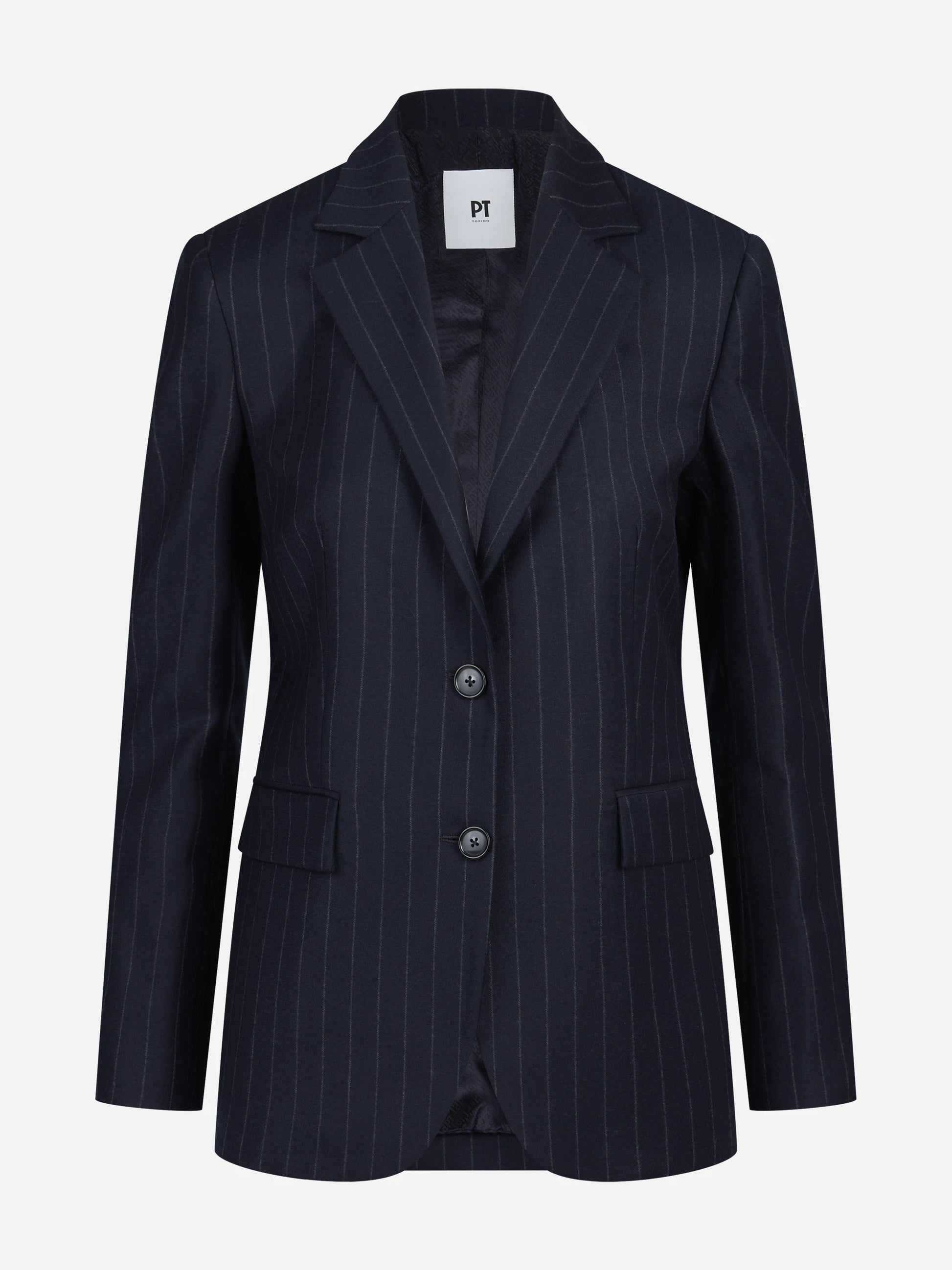 Blazer monopetto gessato blu - vista frontale