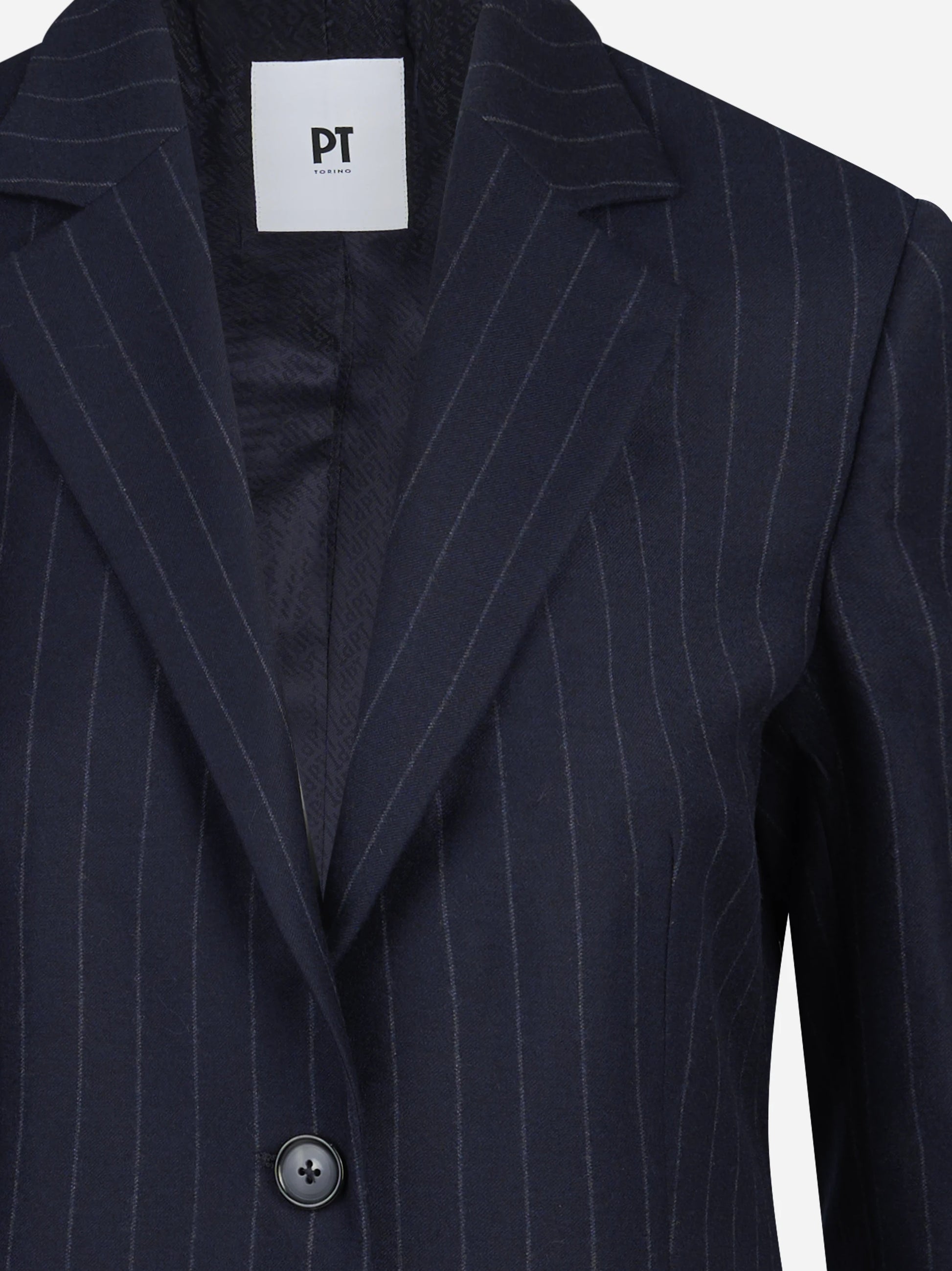 Blazer monopetto gessato blu - dettaglio del prodotto