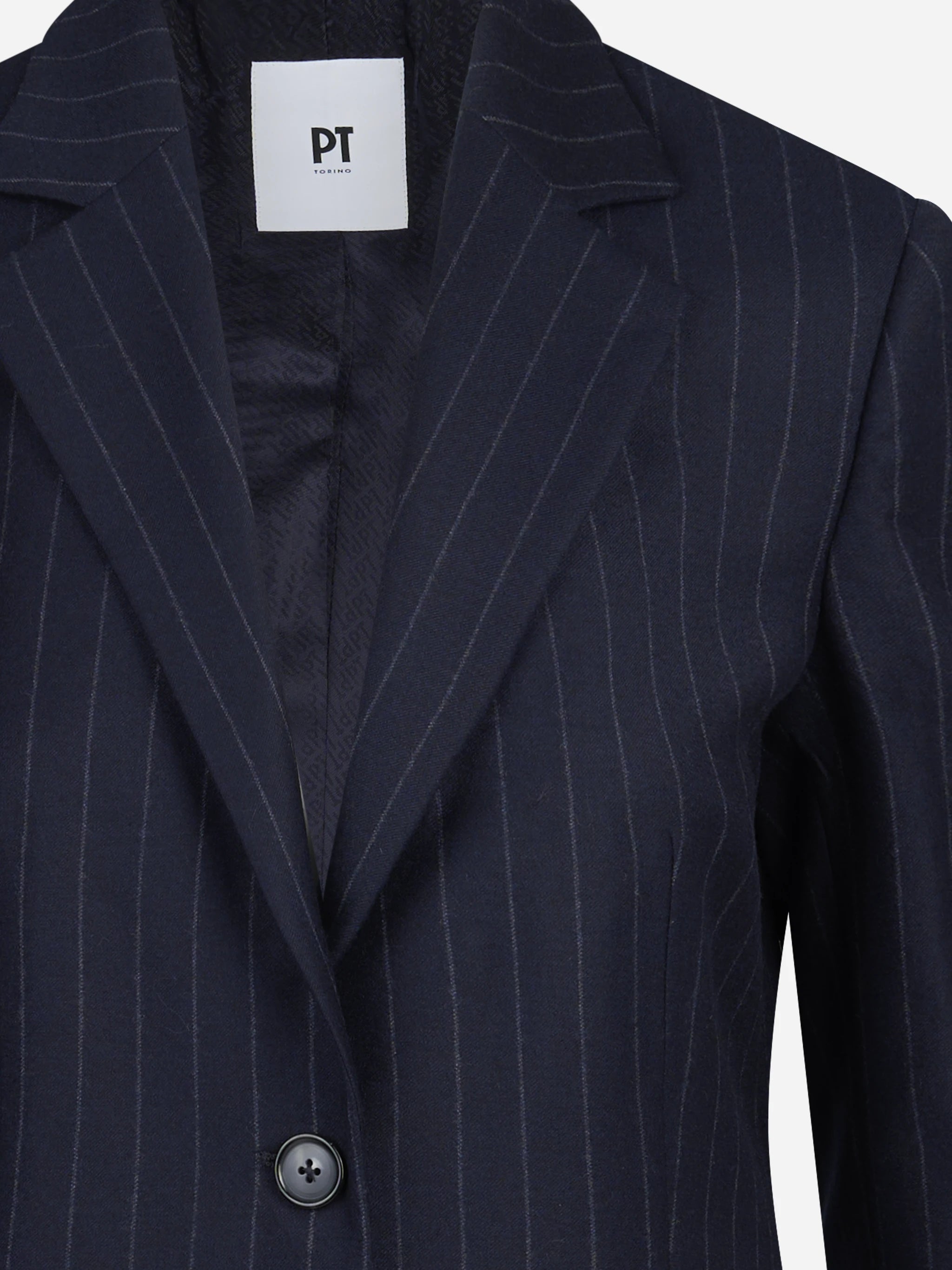 Blazer monopetto gessato blu - dettaglio del prodotto