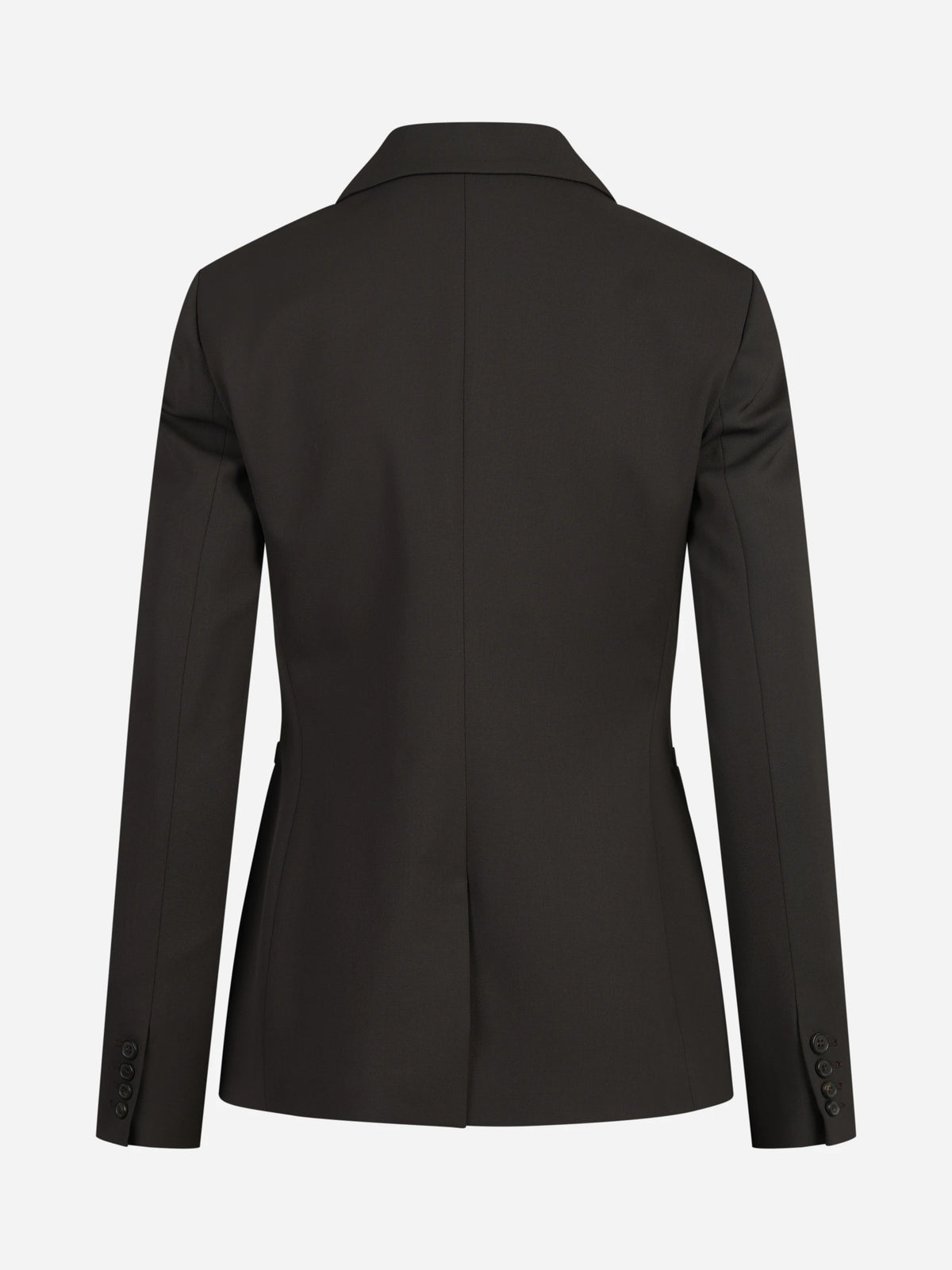 Blazer doppiopetto in lana stretch marrone - vista posteriore