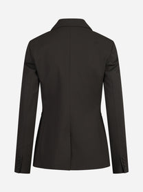 Blazer doppiopetto in lana stretch marrone - vista posteriore