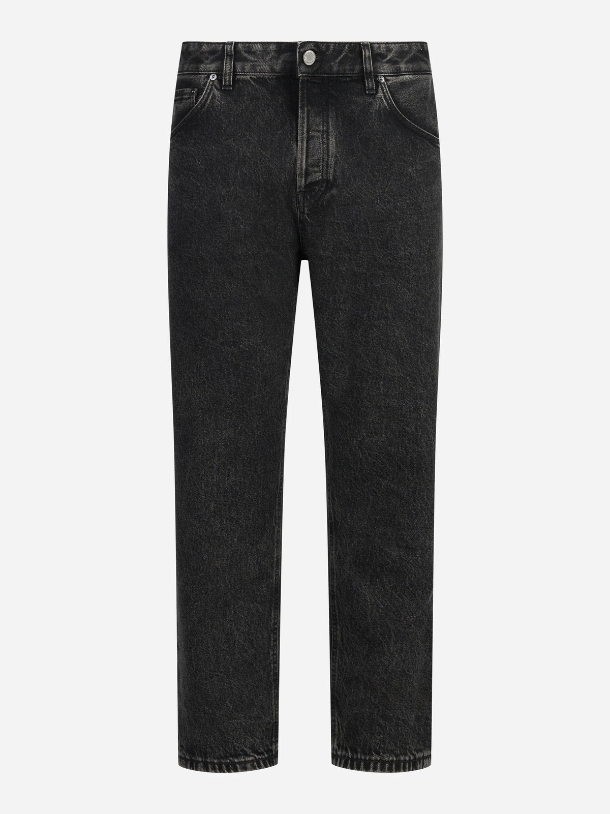 Jeans cinque tasche in denim nero - vista frontale