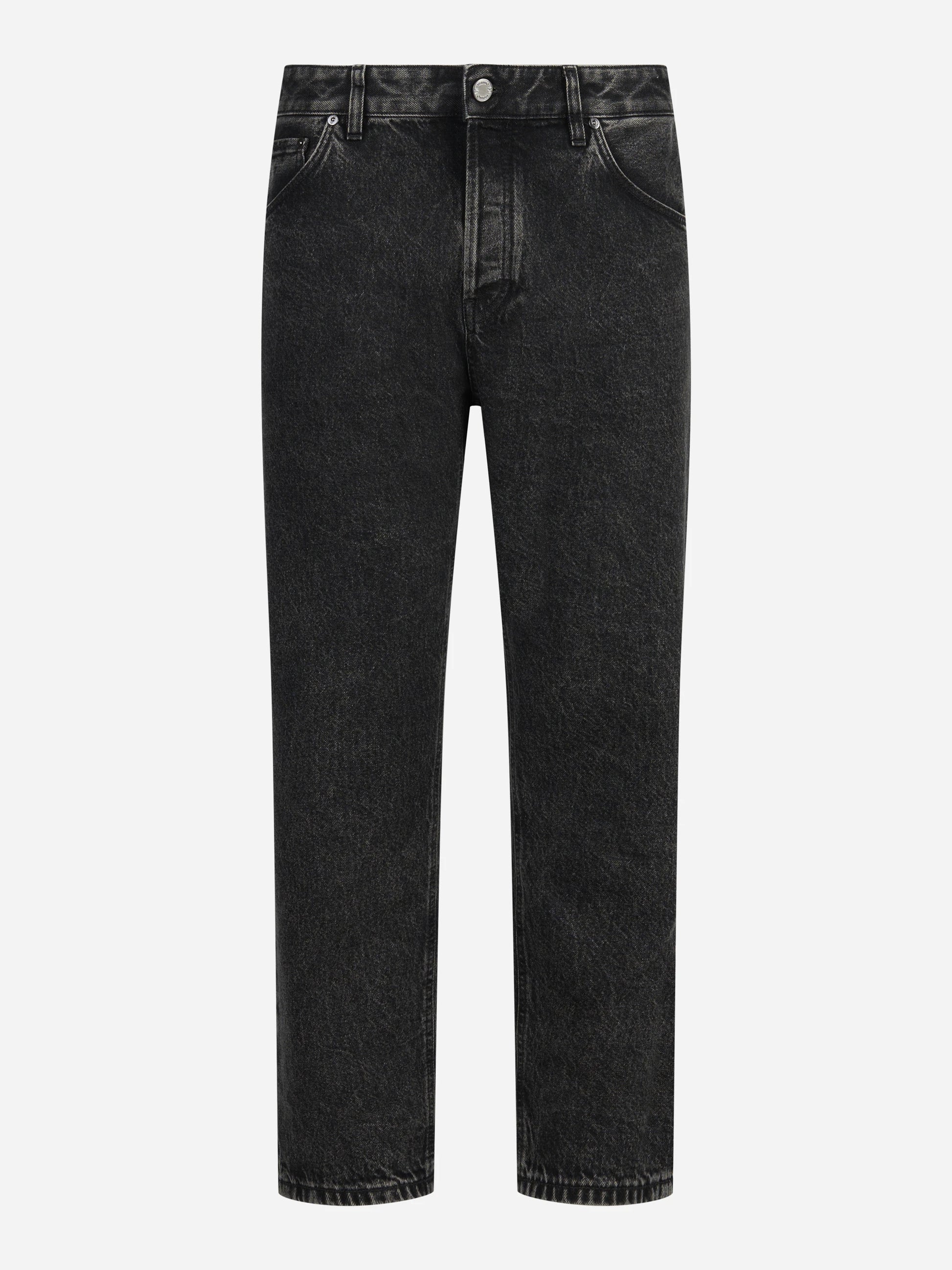 Jeans cinque tasche in denim nero - vista frontale