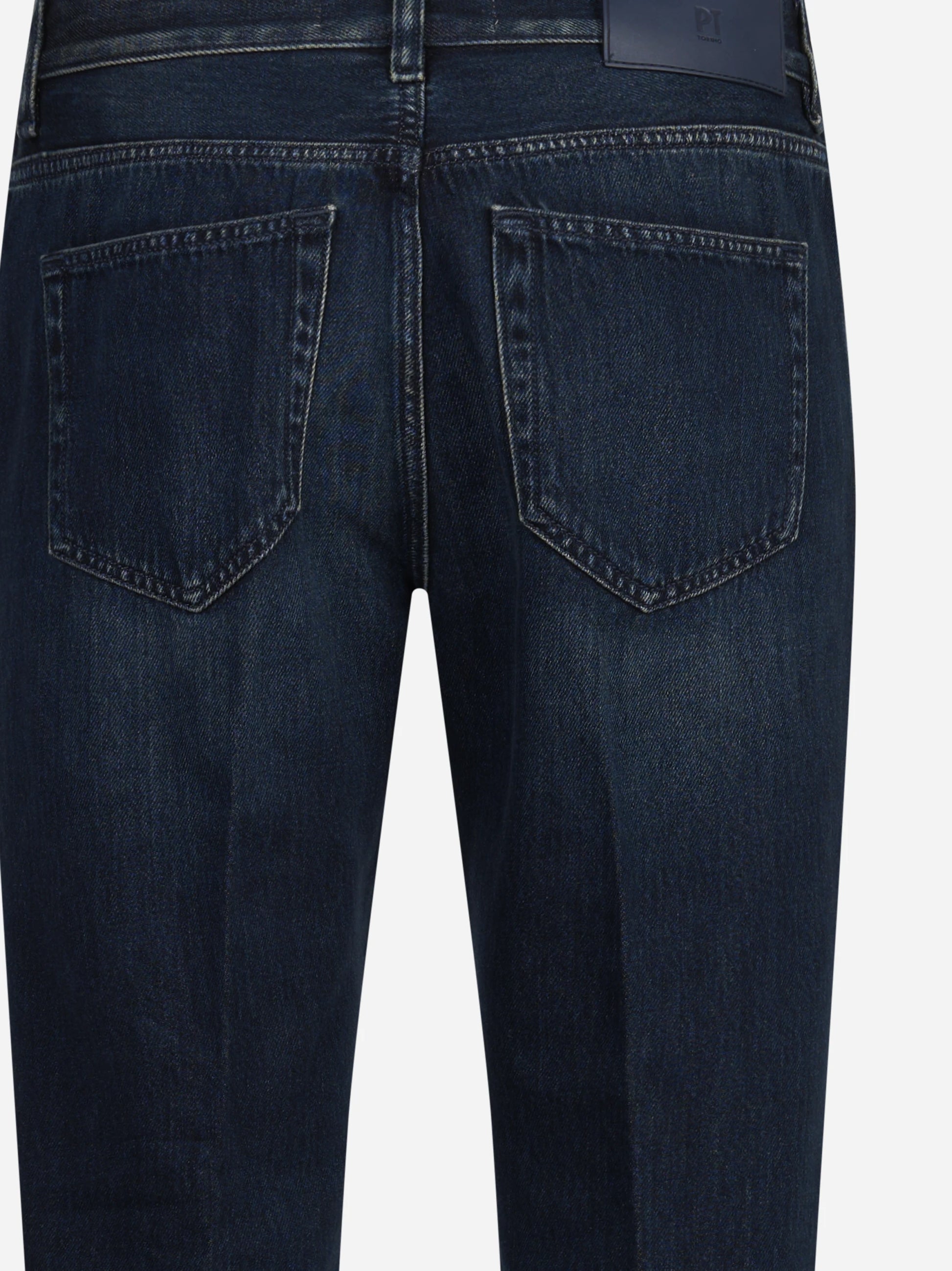 Jeans Fluid in denim di cotone e lyocell blu - vista laterale e dettagli