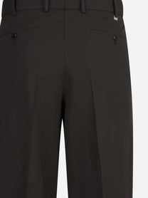 Pantalone Wide bi-stretch testa di moro - vista laterale e dettagli