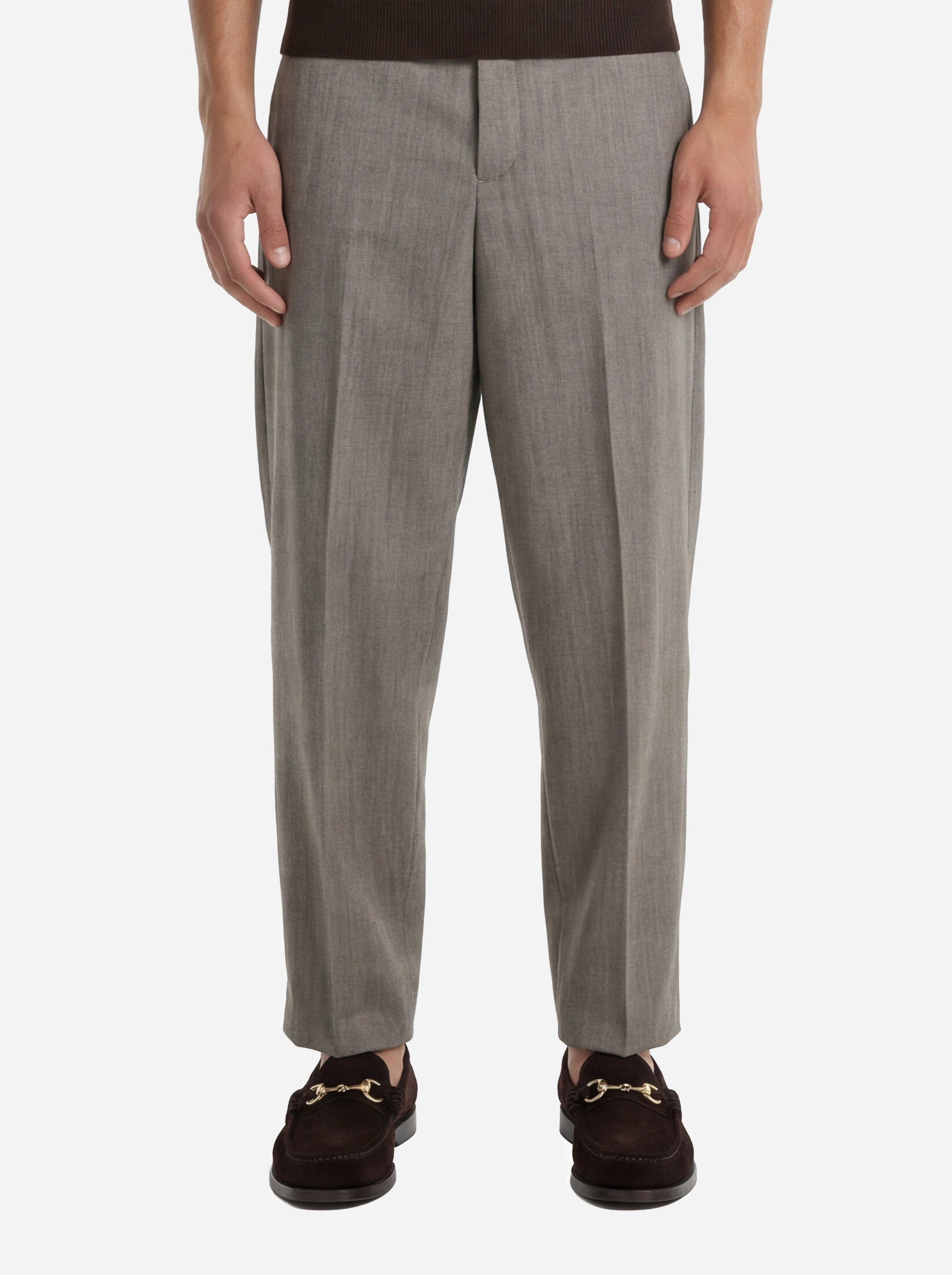 Pantalone loose fit Dandy in lana beige