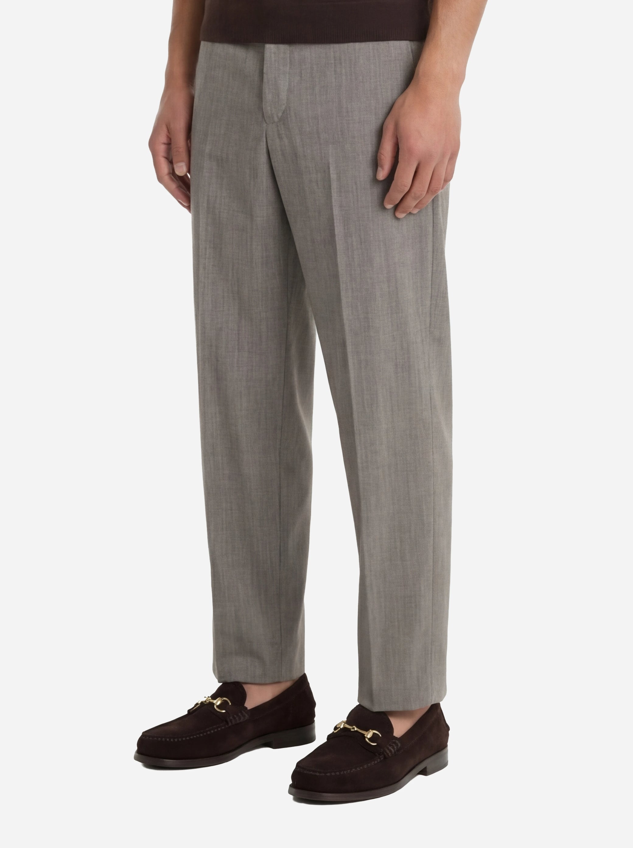 Pantalone loose fit Dandy in lana beige