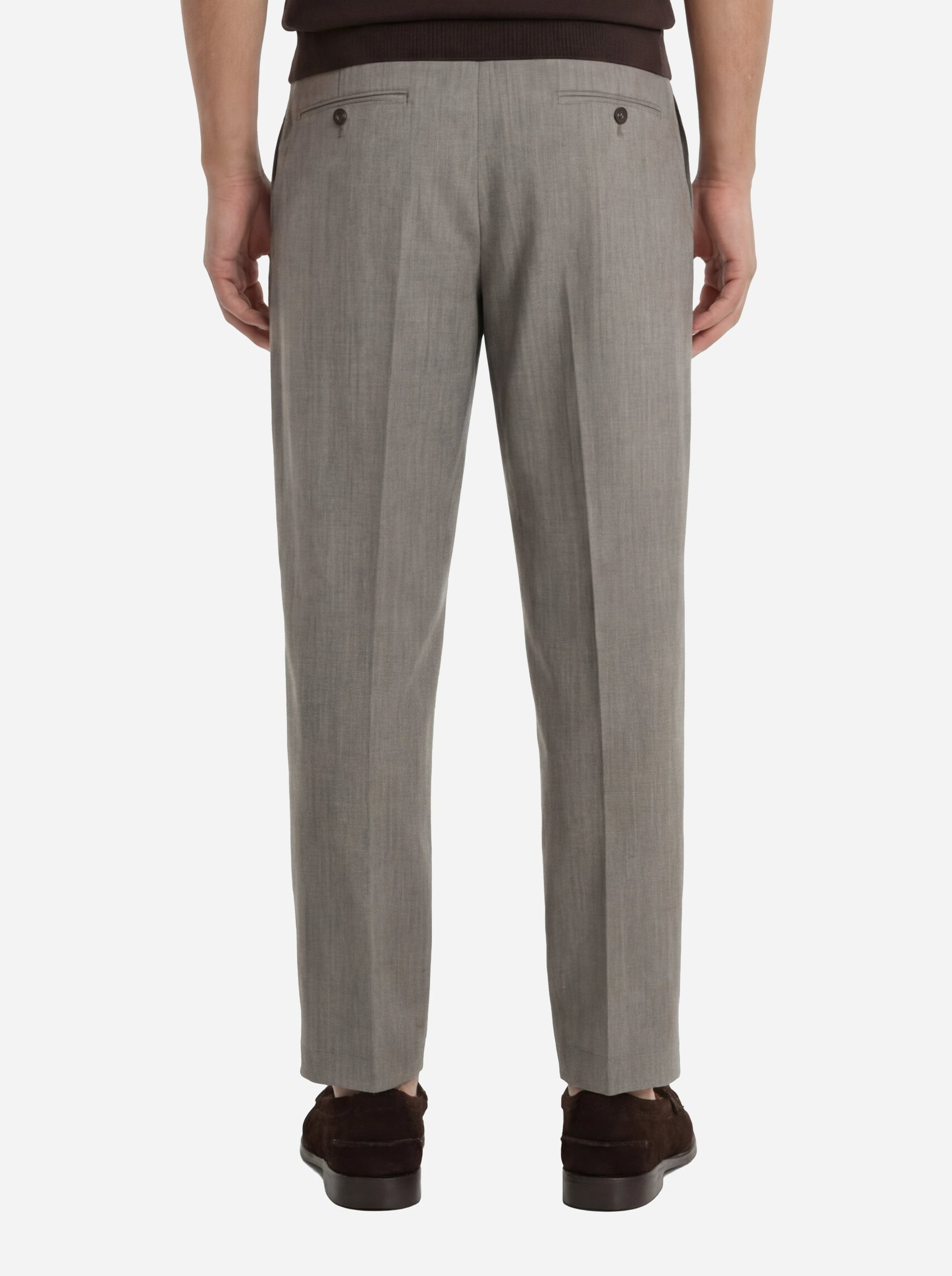Pantalone loose fit Dandy in lana beige