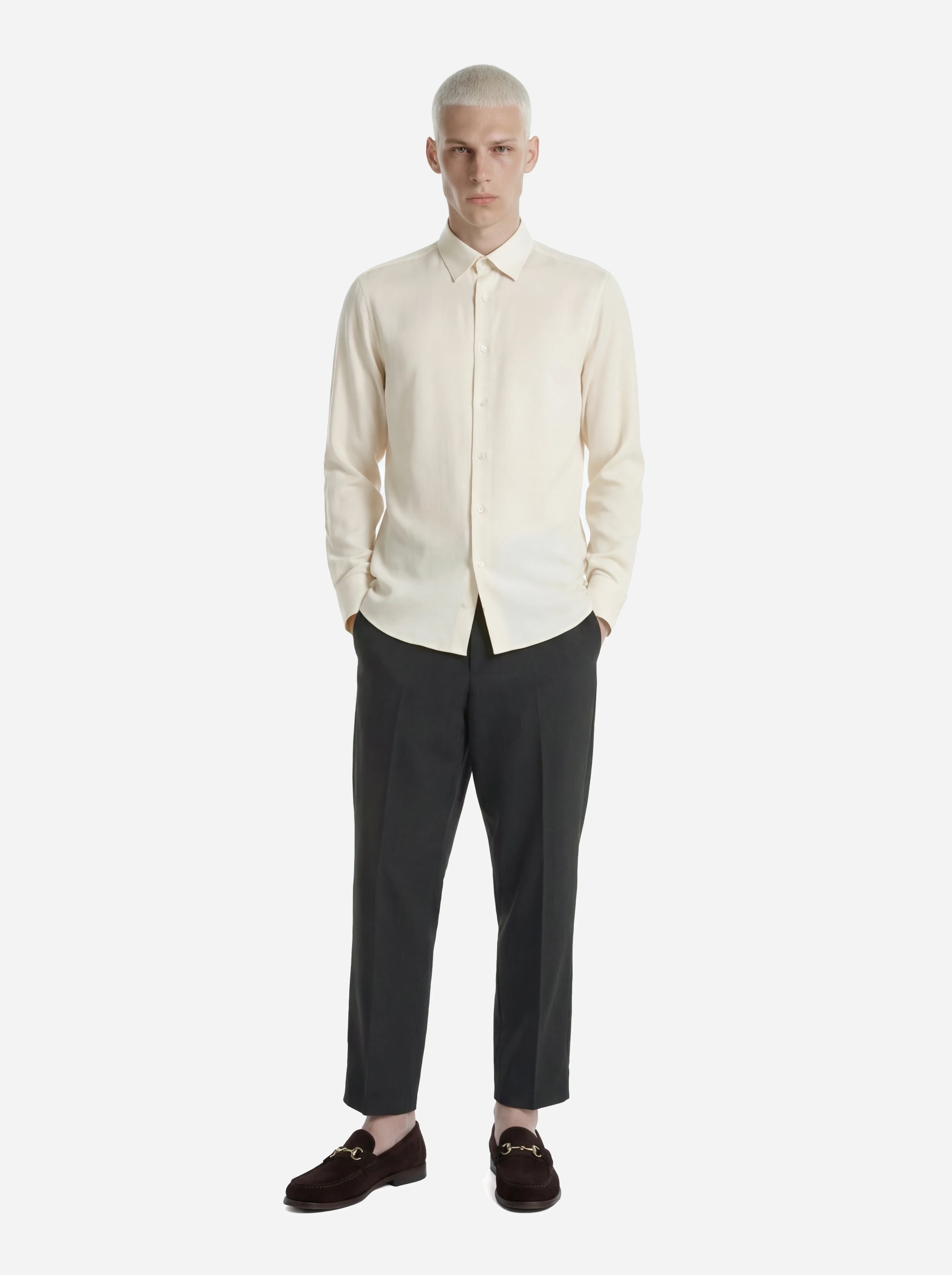 Pantalone loose fit Dandy in lana grigio