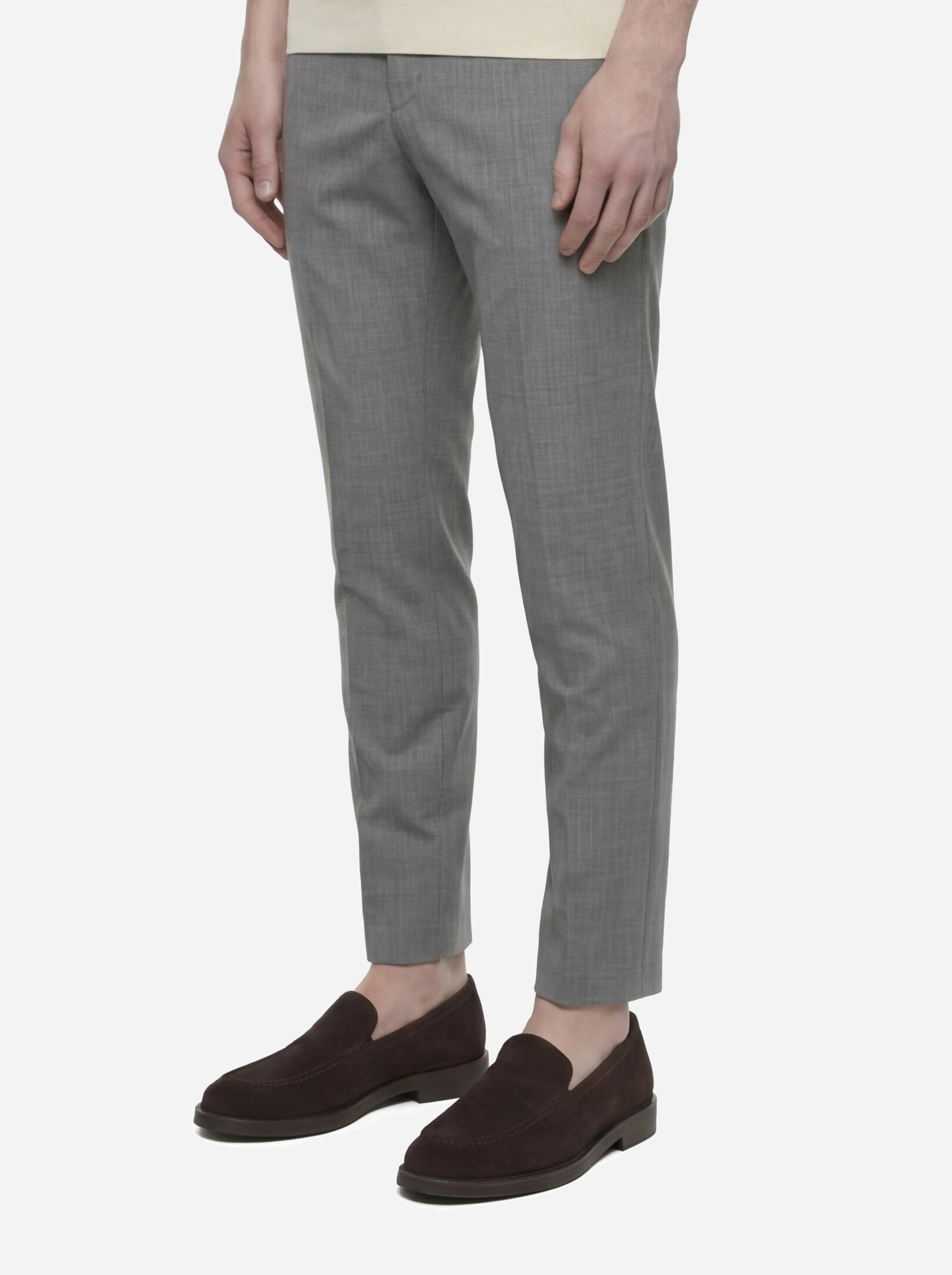Pantalone skin fit Dieci in lana stretch grigio
