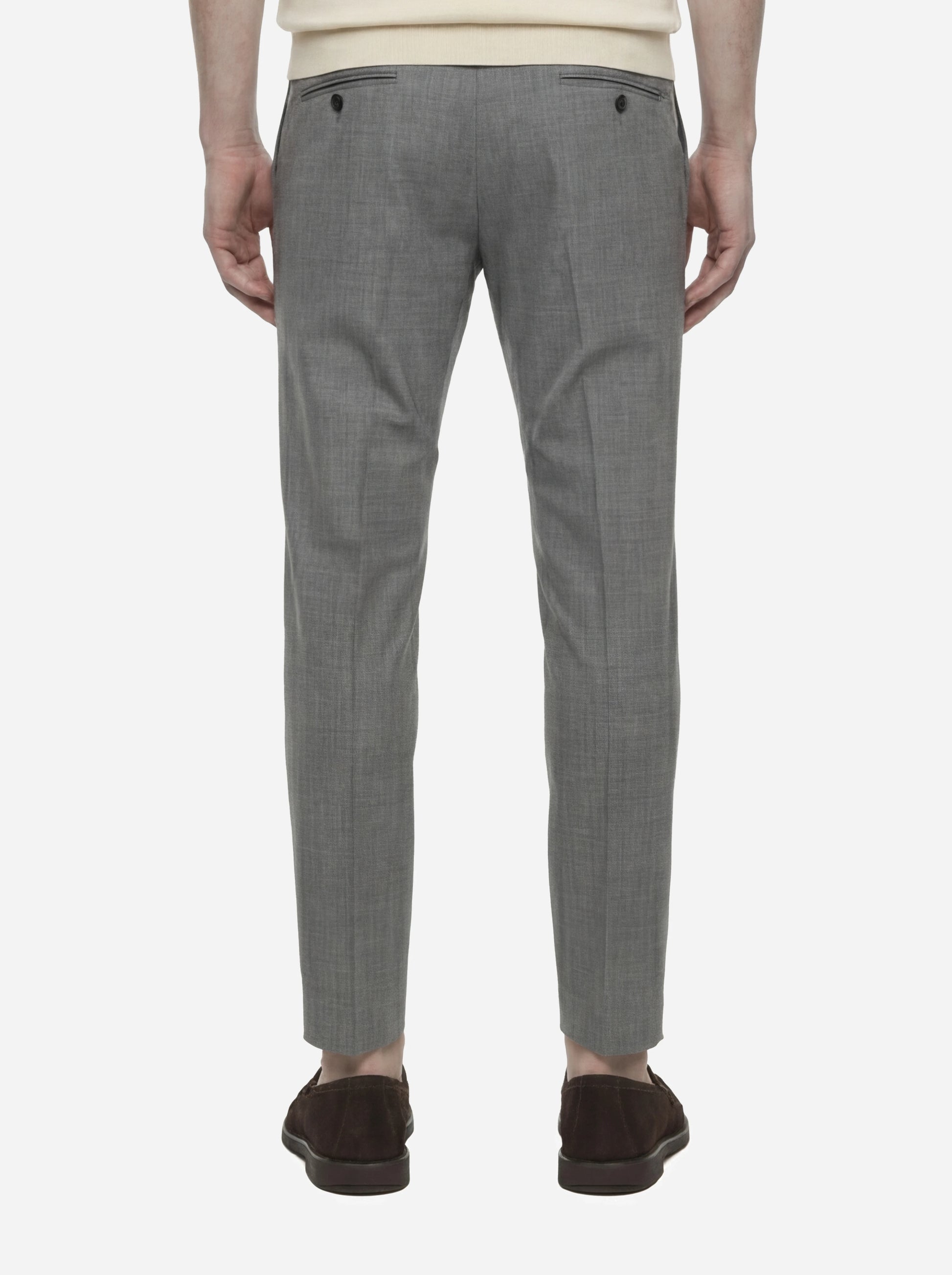Pantalone skin fit Dieci in lana stretch grigio
