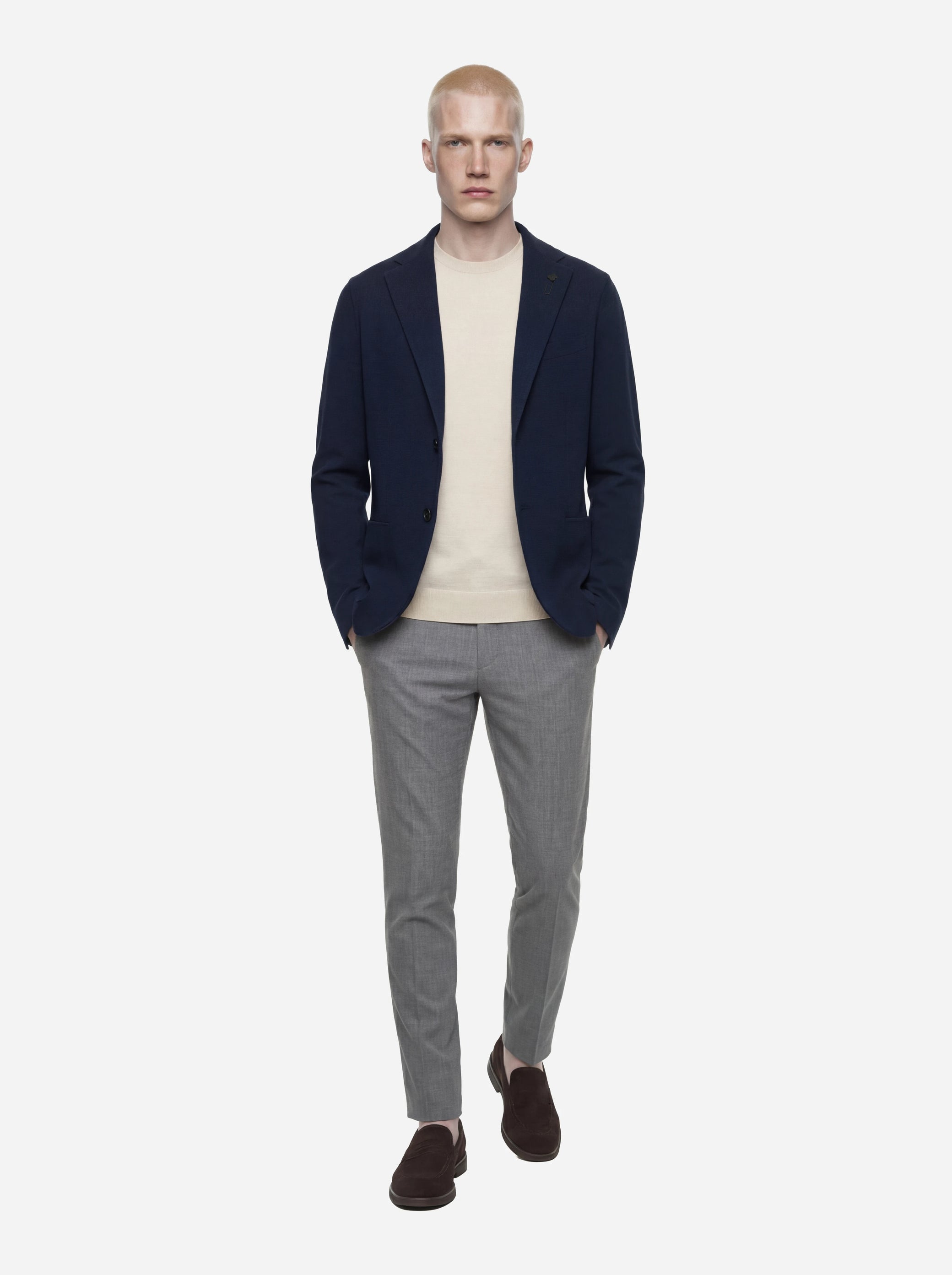Pantalone skin fit Dieci in lana stretch grigio