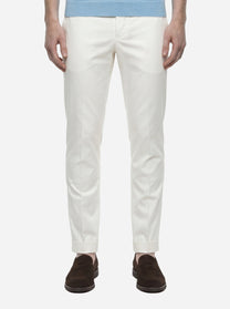 Pantalone Master in cotone seta stretch bianco