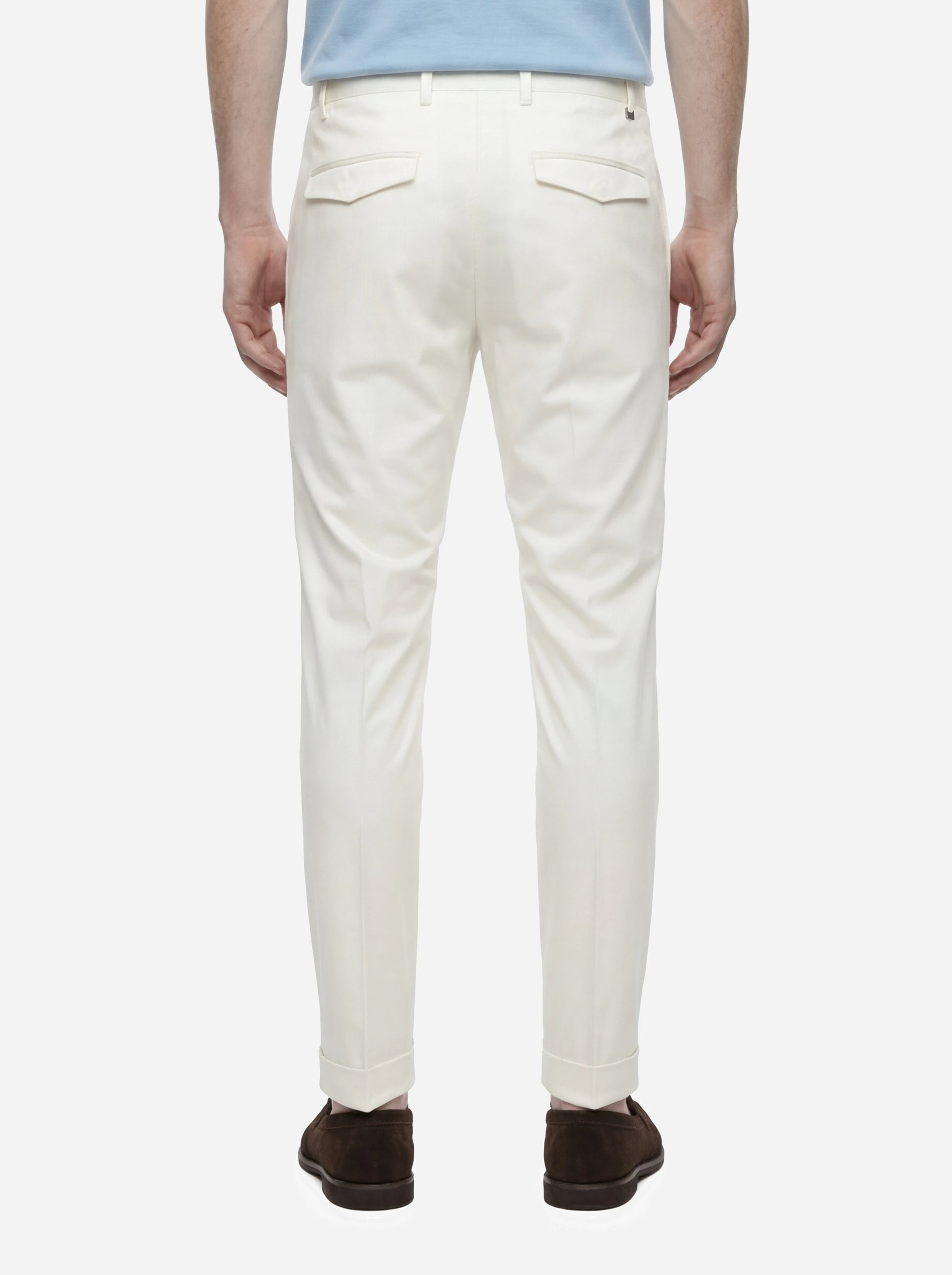 Pantalone Master in cotone seta stretch bianco