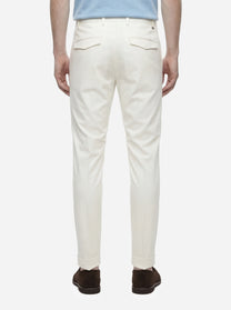 Pantalone Master in cotone seta stretch bianco
