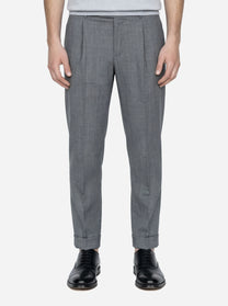 Pantalone Union con una pince in lana light grigio