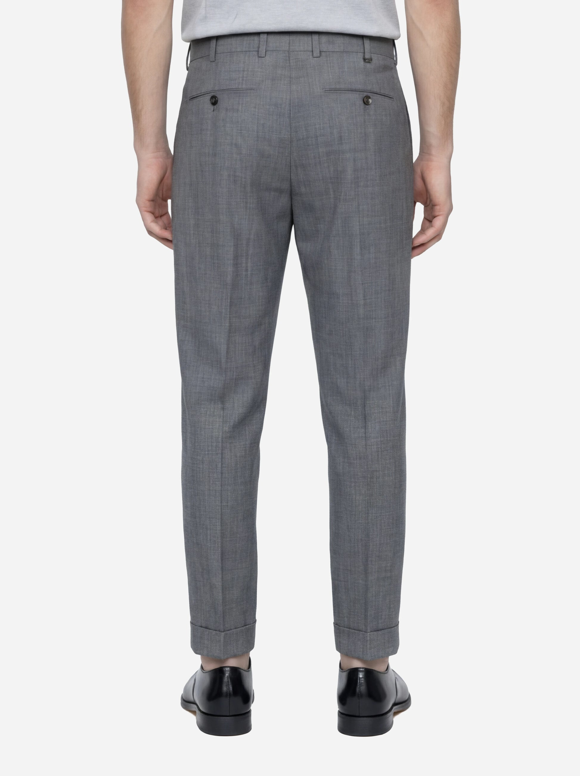 Pantalone Union con una pince in lana light grigio