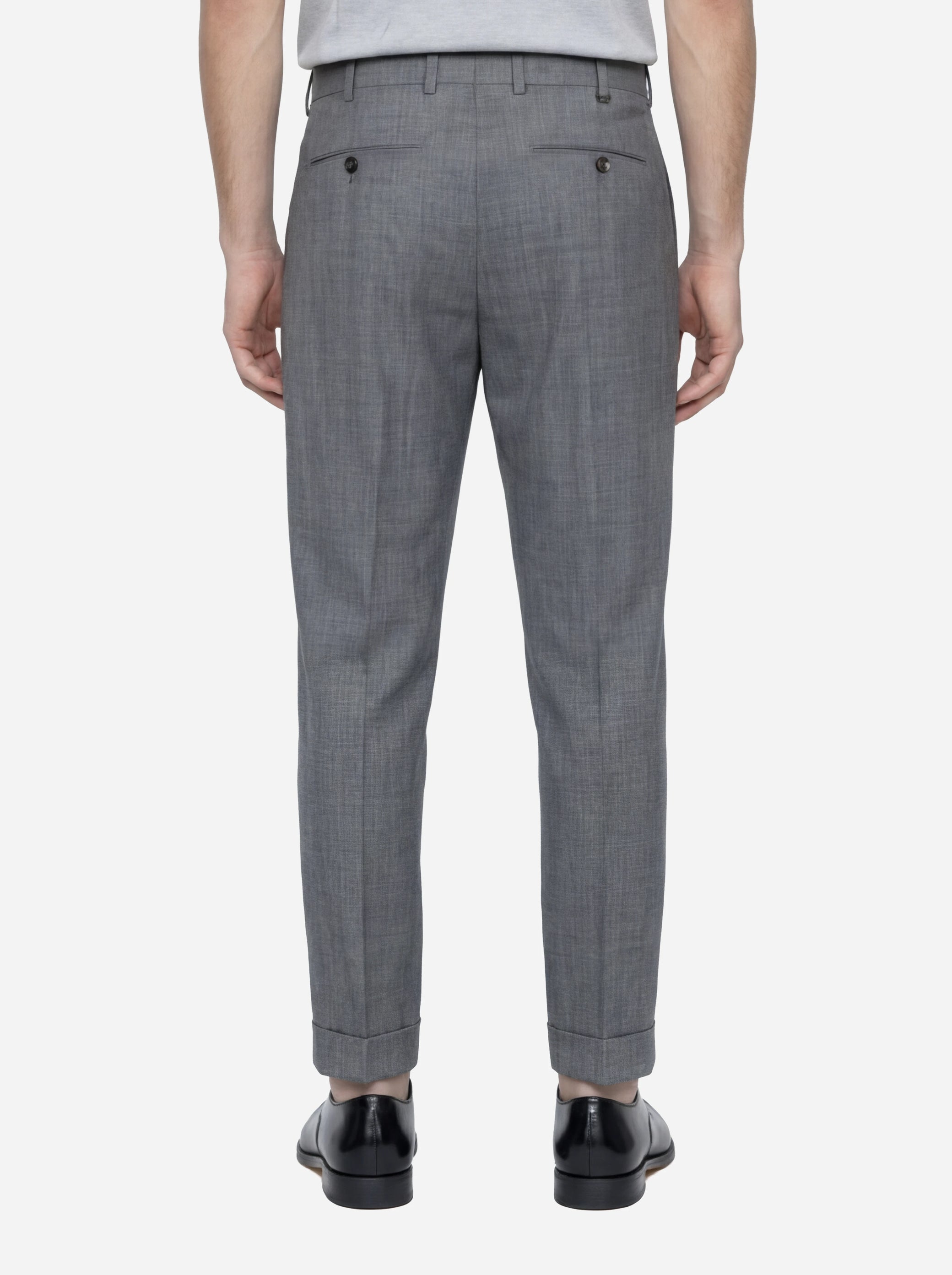 Pantalone Union con una pince in lana light grigio