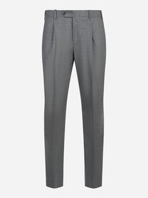 Pantalone Union con una pince in lana light grigio