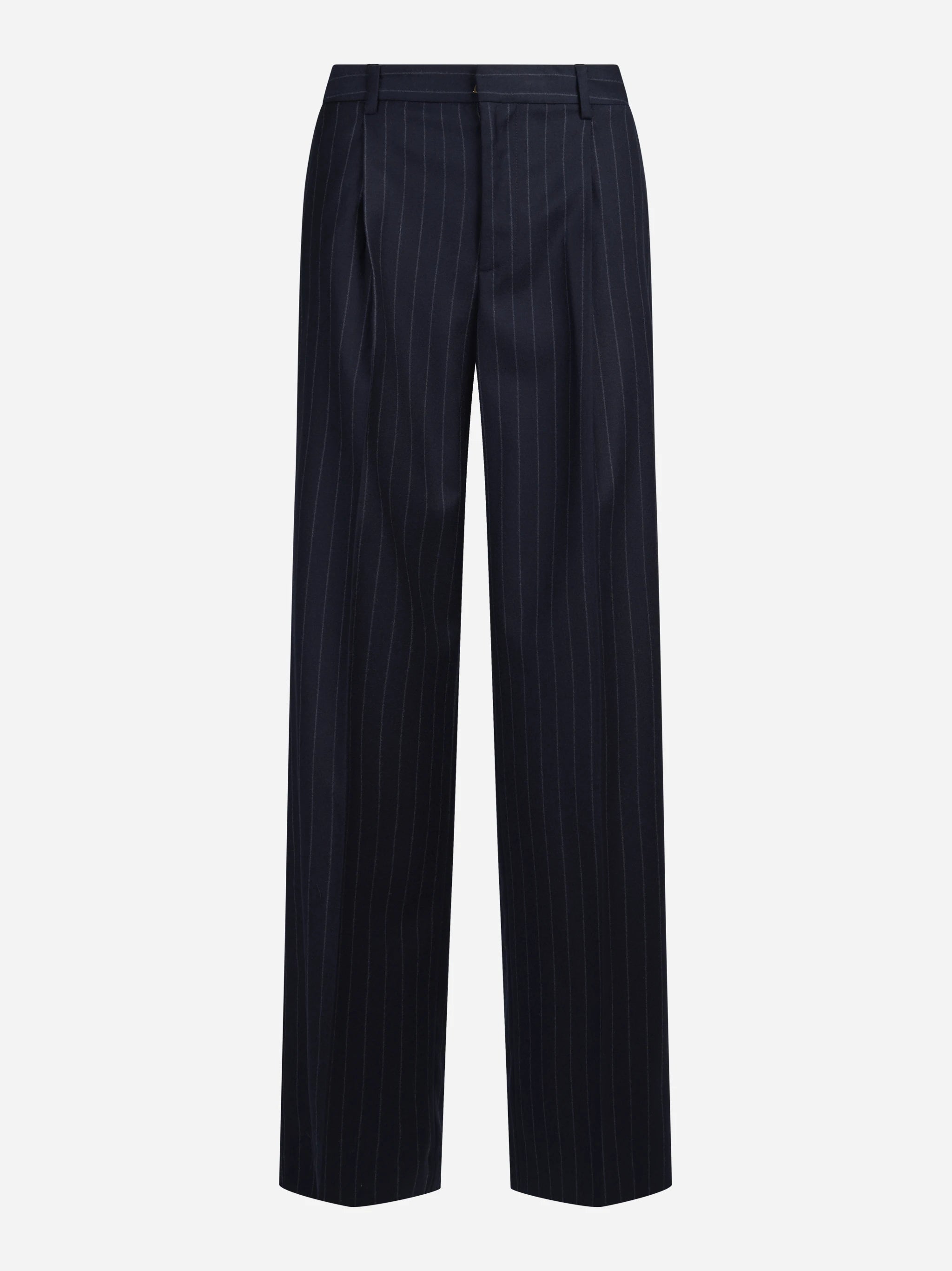 Pantaloni Lola in lana vergine stretch blu - vista frontale