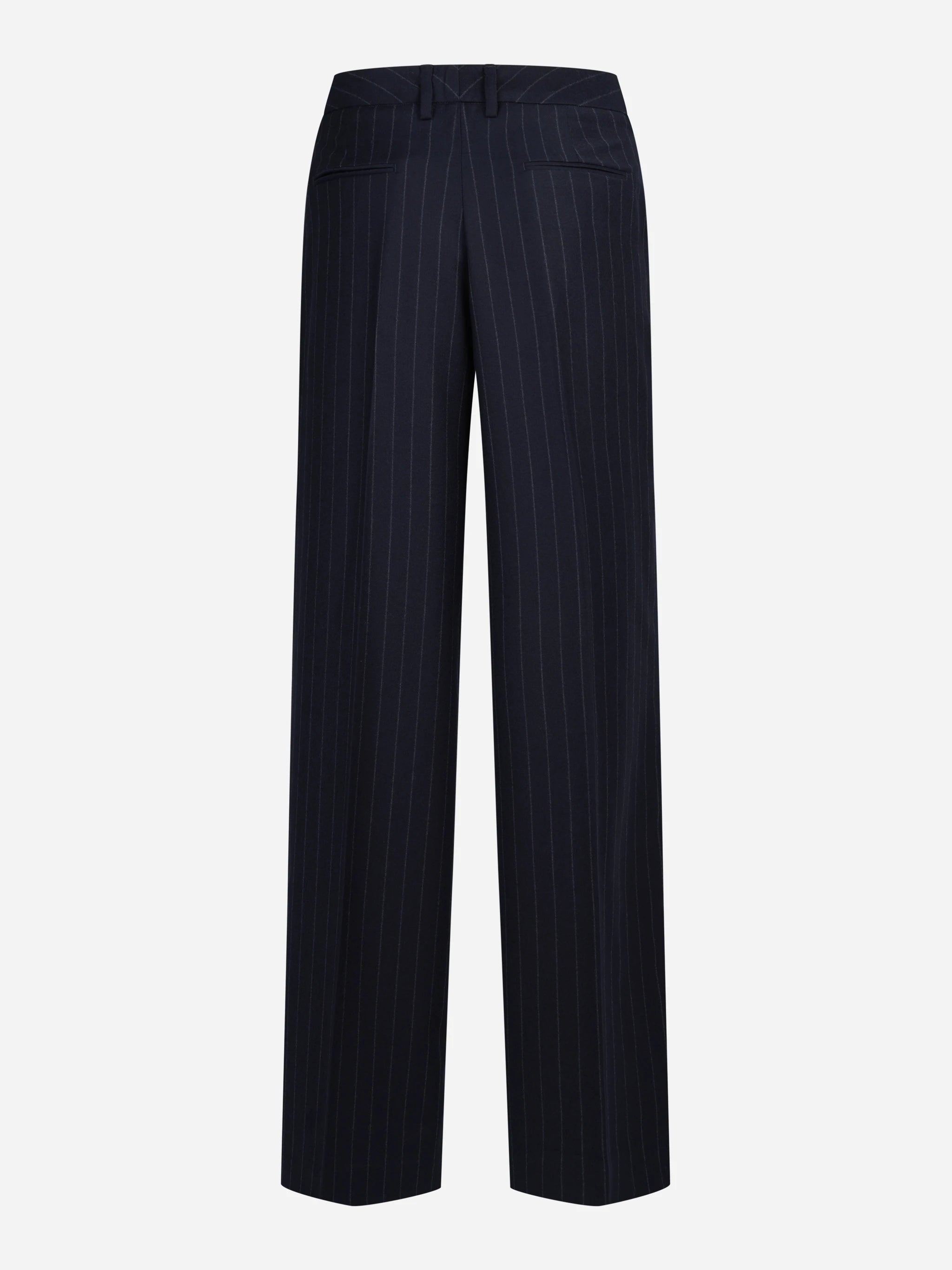 Pantaloni Lola in lana vergine stretch blu - vista posteriore